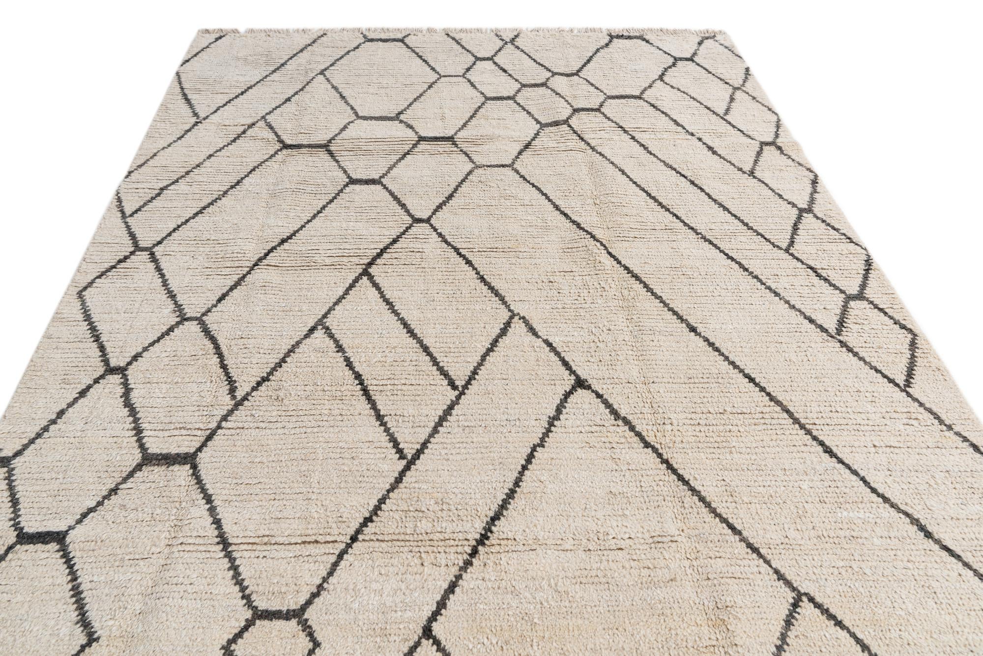 6' x 9' 6 Hand Knotted Moroccan Wool Rug