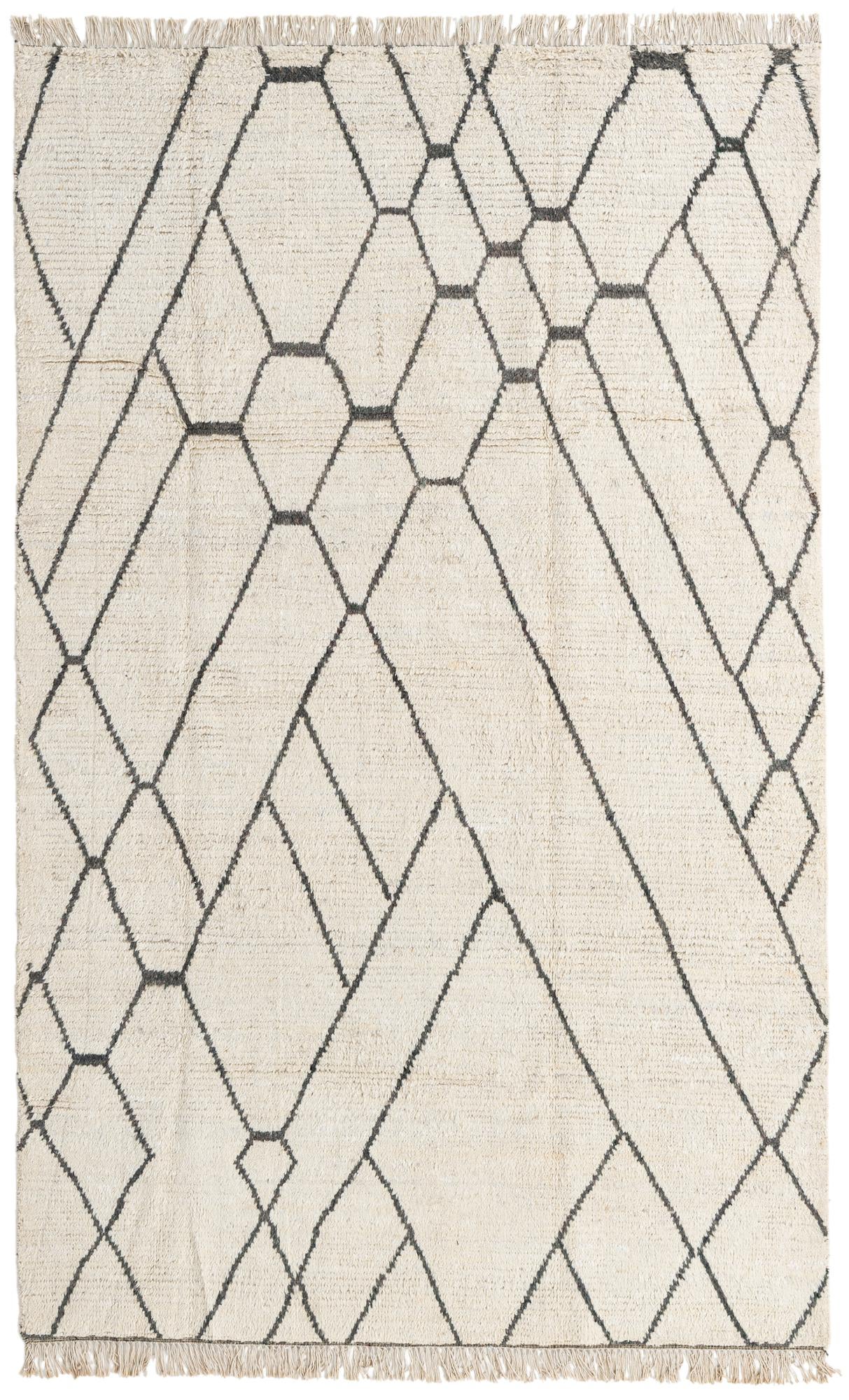 6' x 9' 6 Hand Knotted Moroccan Wool Rug