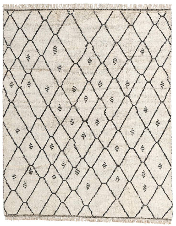 Detail image of 6' 2 x 9' 8 Hand Knotted Moroccan Wool Rug