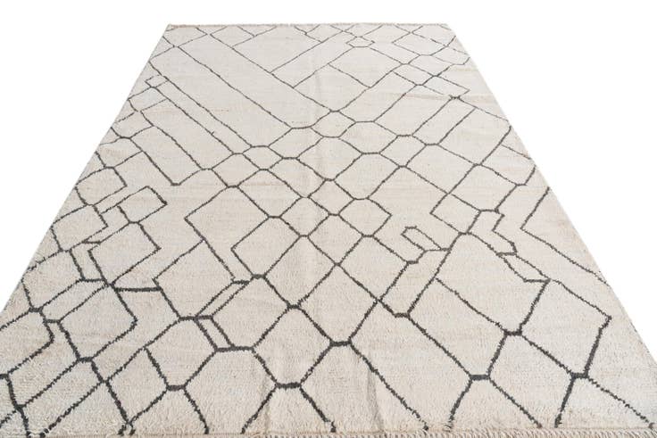 Detail image of 5' 10 x 9' Hand Knotted Moroccan Wool Rug