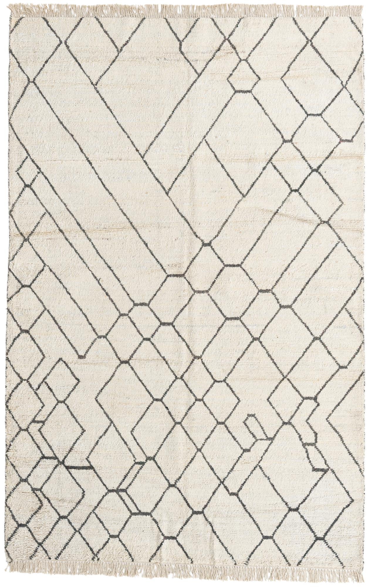 5' 10 x 9' Hand Knotted Moroccan Wool Rug
