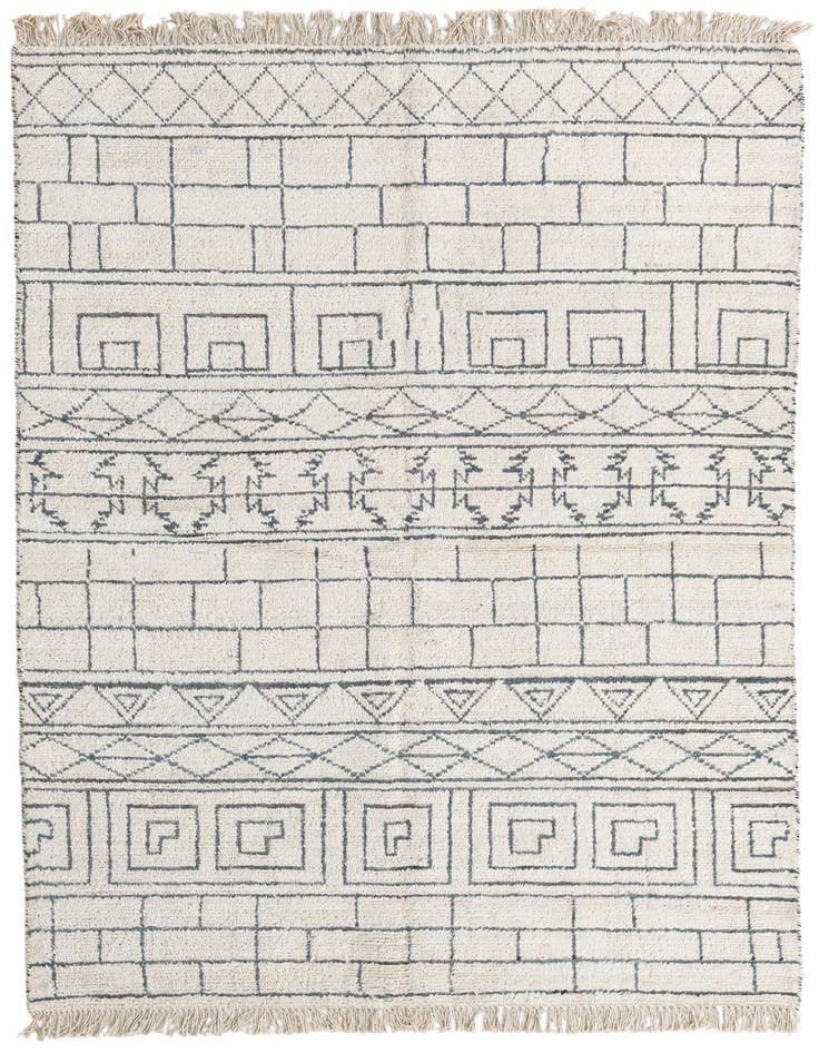 Detail image of 5' 2 x 7' 8 Hand Knotted Moroccan Wool Rug
