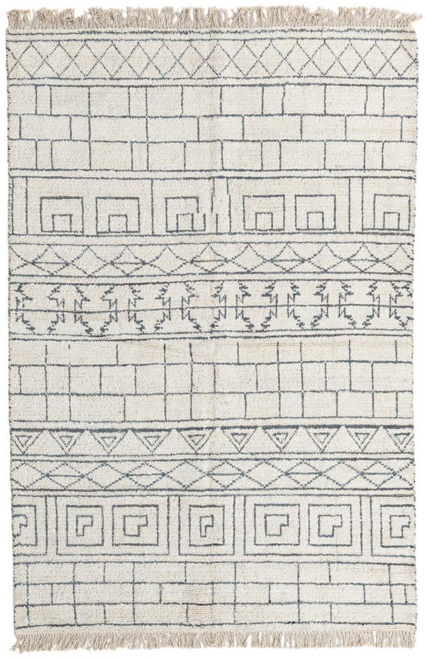 Detail image of 5' 2 x 7' 8 Hand Knotted Moroccan Wool Rug