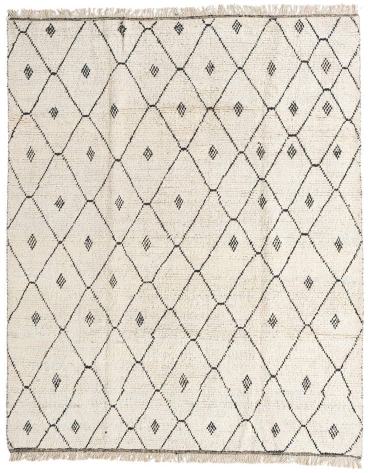 Detail image of 6' 2 x 9' 5 Hand Knotted Moroccan Wool Rug