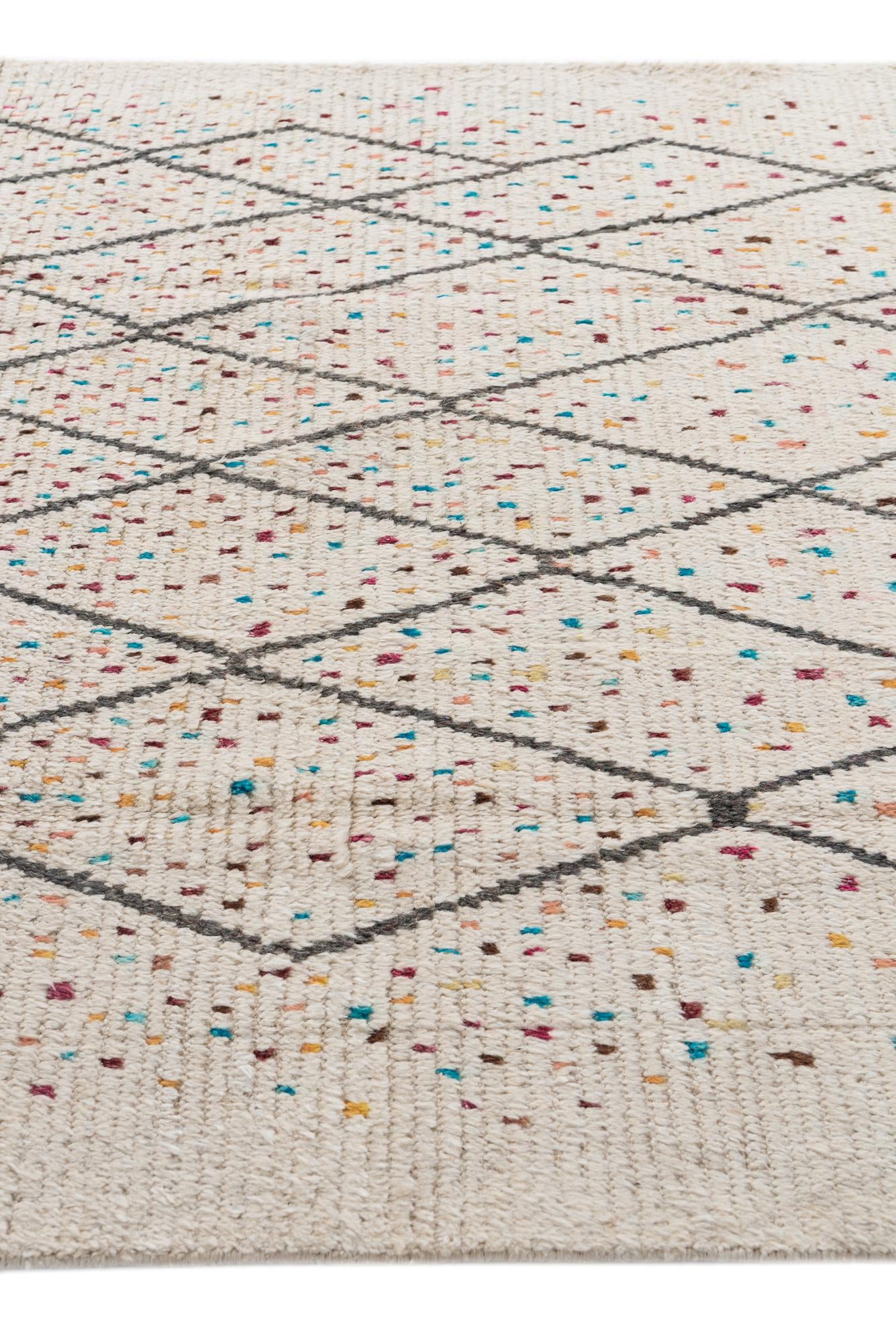 6' x 10' 3 Hand Knotted Moroccan Wool Rug