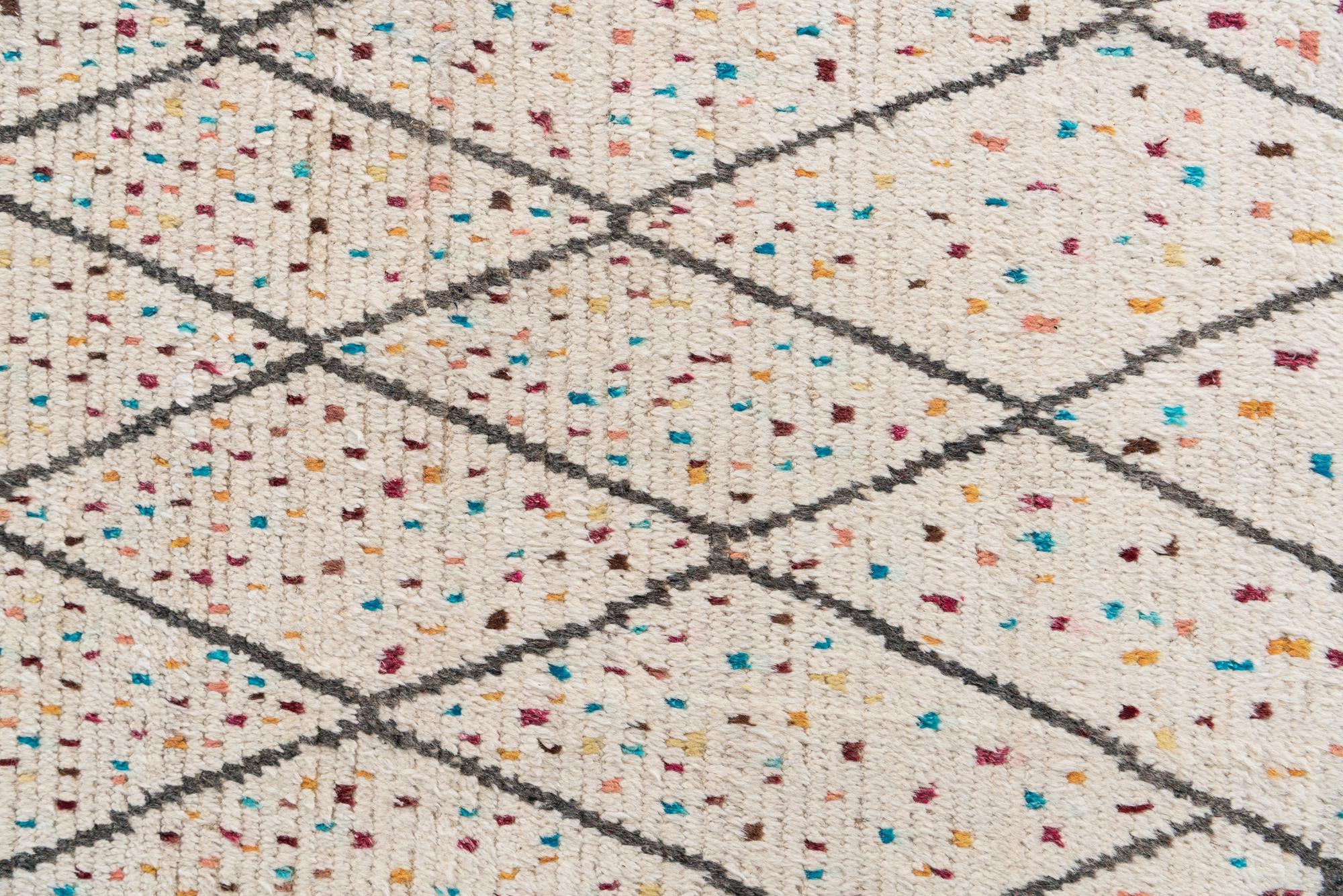 6' x 10' 3 Hand Knotted Moroccan Wool Rug