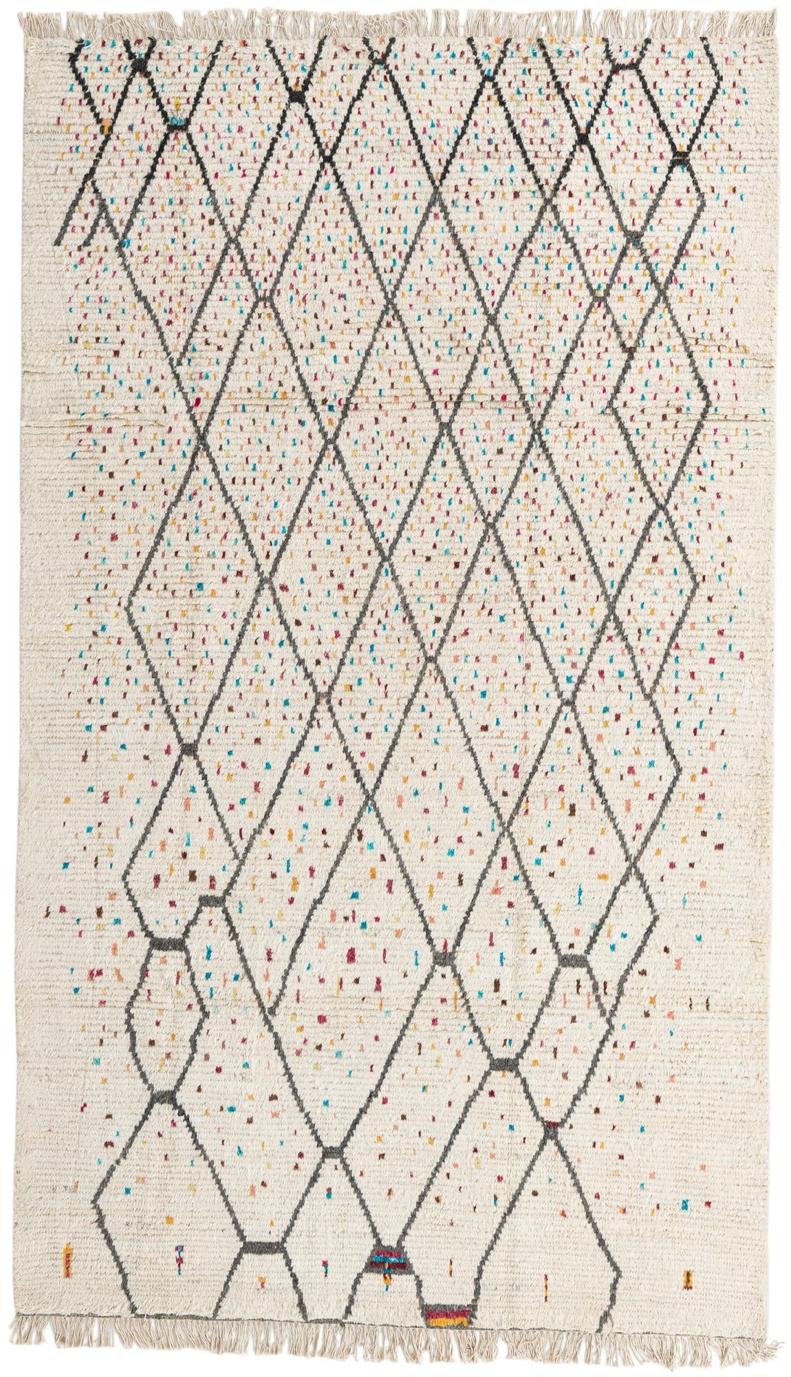 6' x 10' 3 Hand Knotted Moroccan Wool Rug