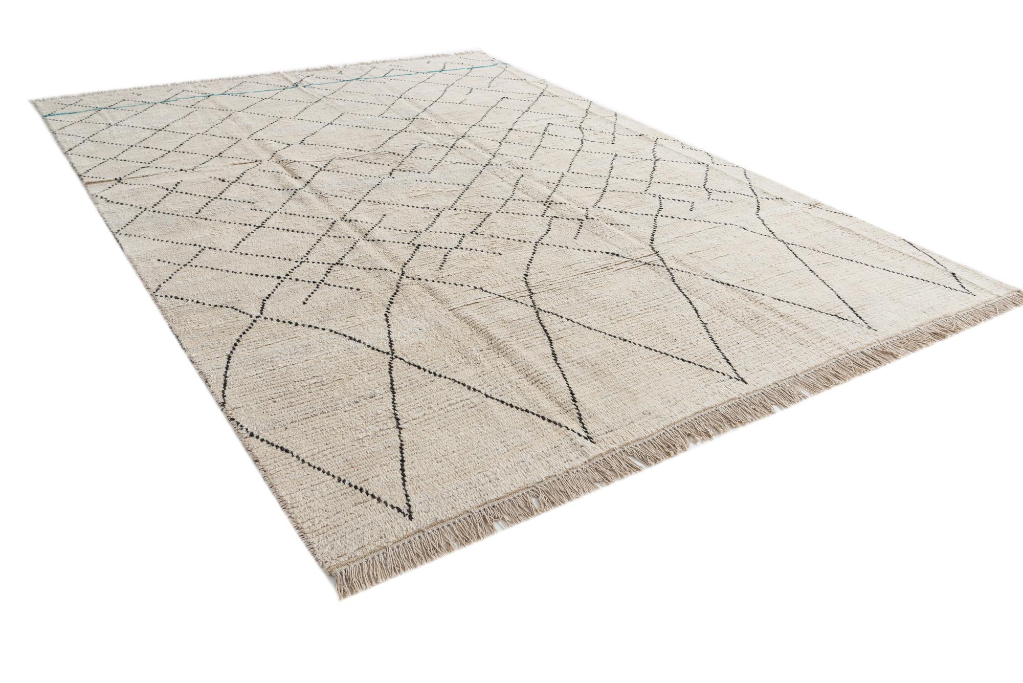 8' x 11' Hand Knotted Moroccan Wool Rug