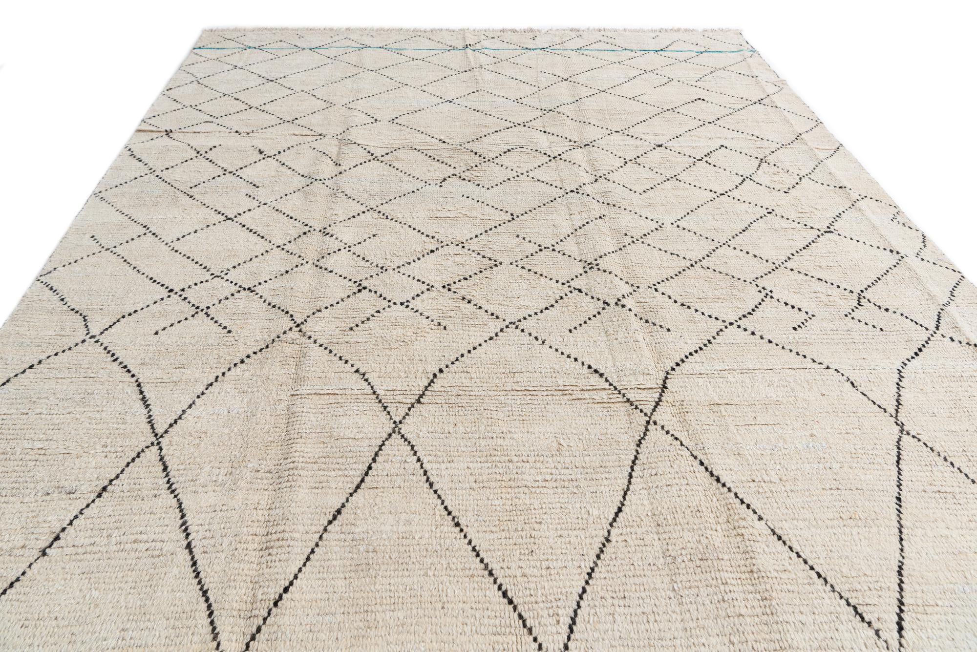 8' x 11' Hand Knotted Moroccan Wool Rug