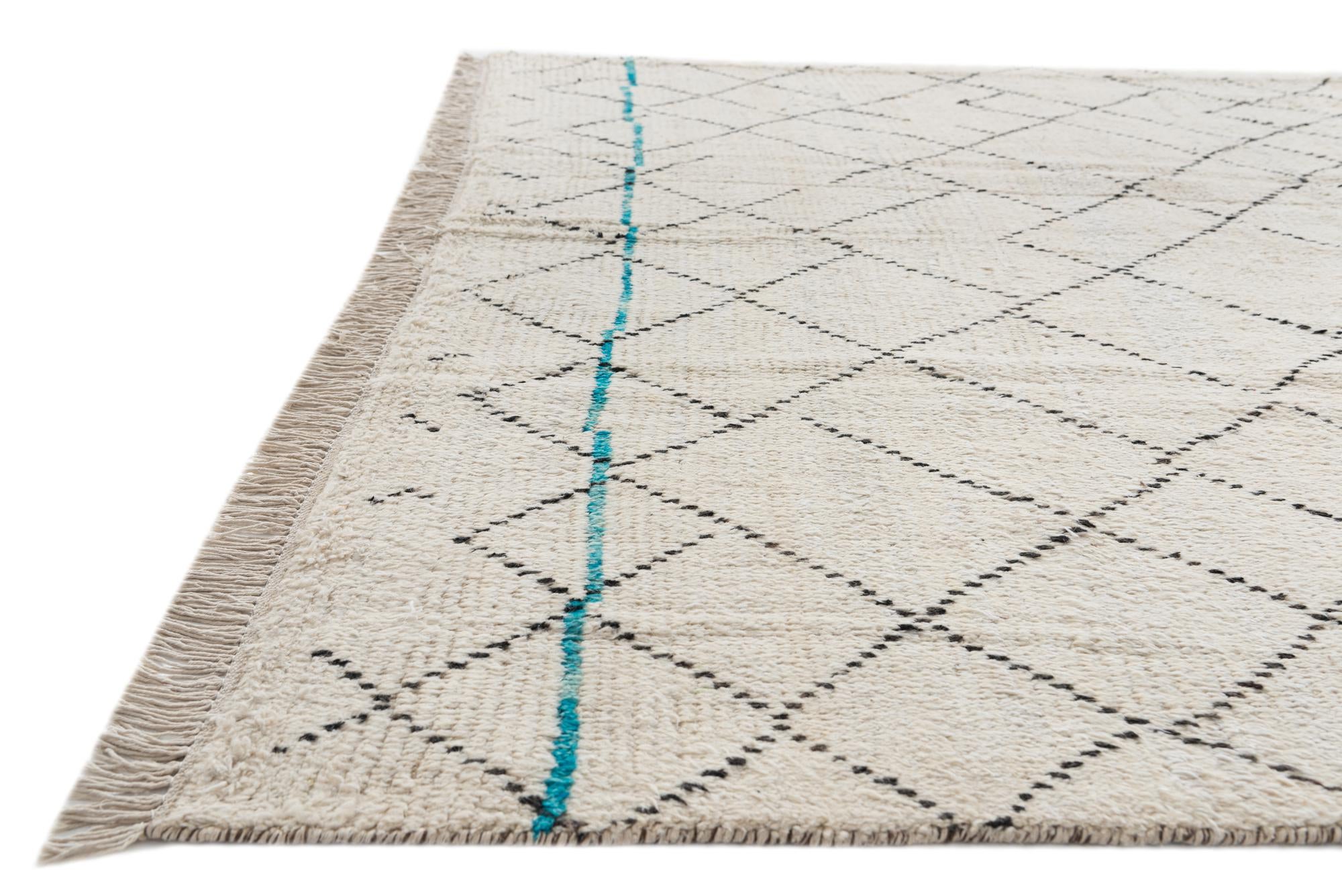 8' x 11' Hand Knotted Moroccan Wool Rug