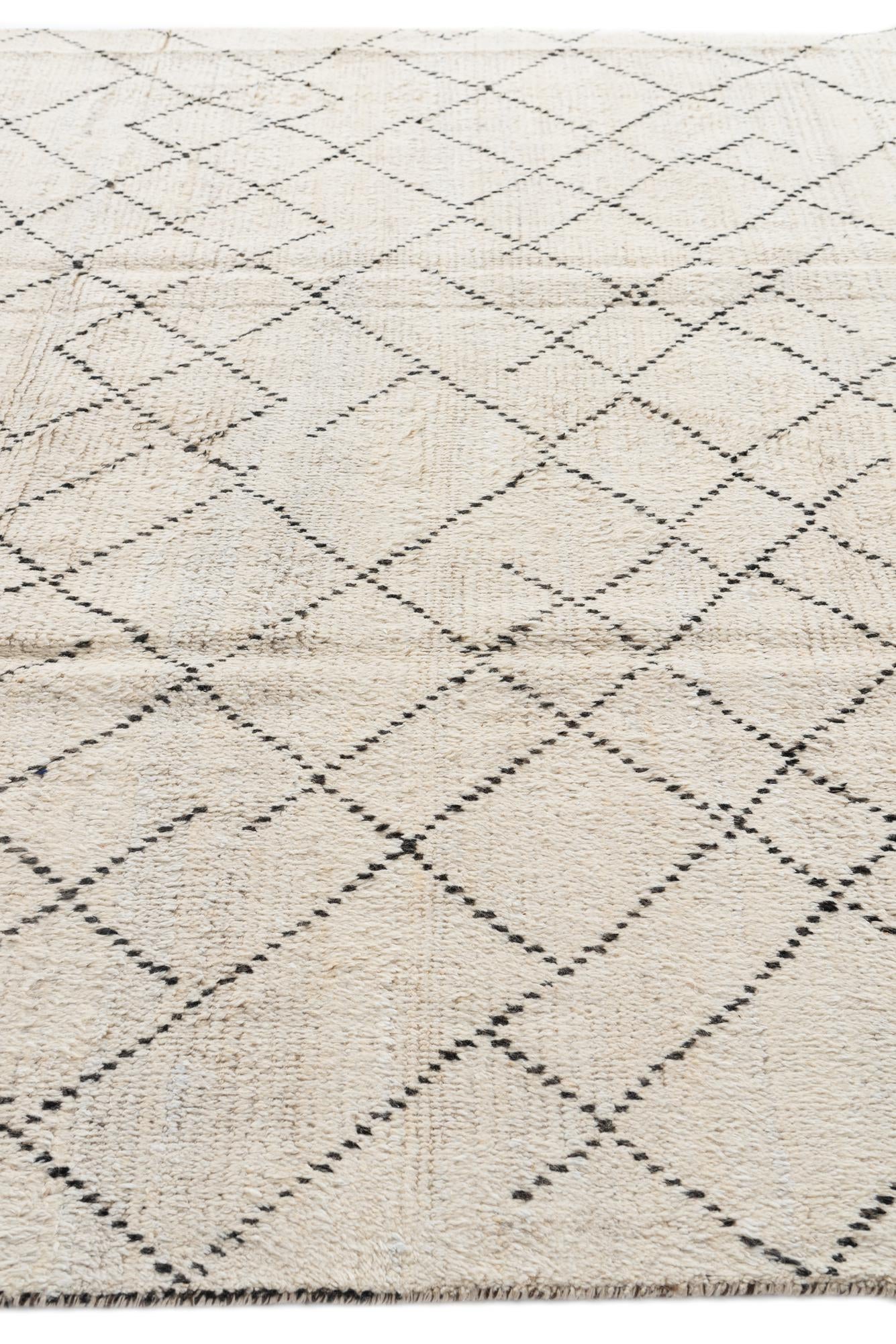 8' x 11' Hand Knotted Moroccan Wool Rug