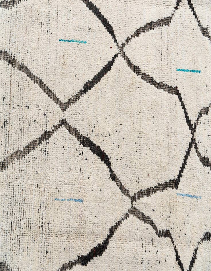Detail image of 9' 1 x 12' 9  Hand Knotted Moroccan Wool Rug