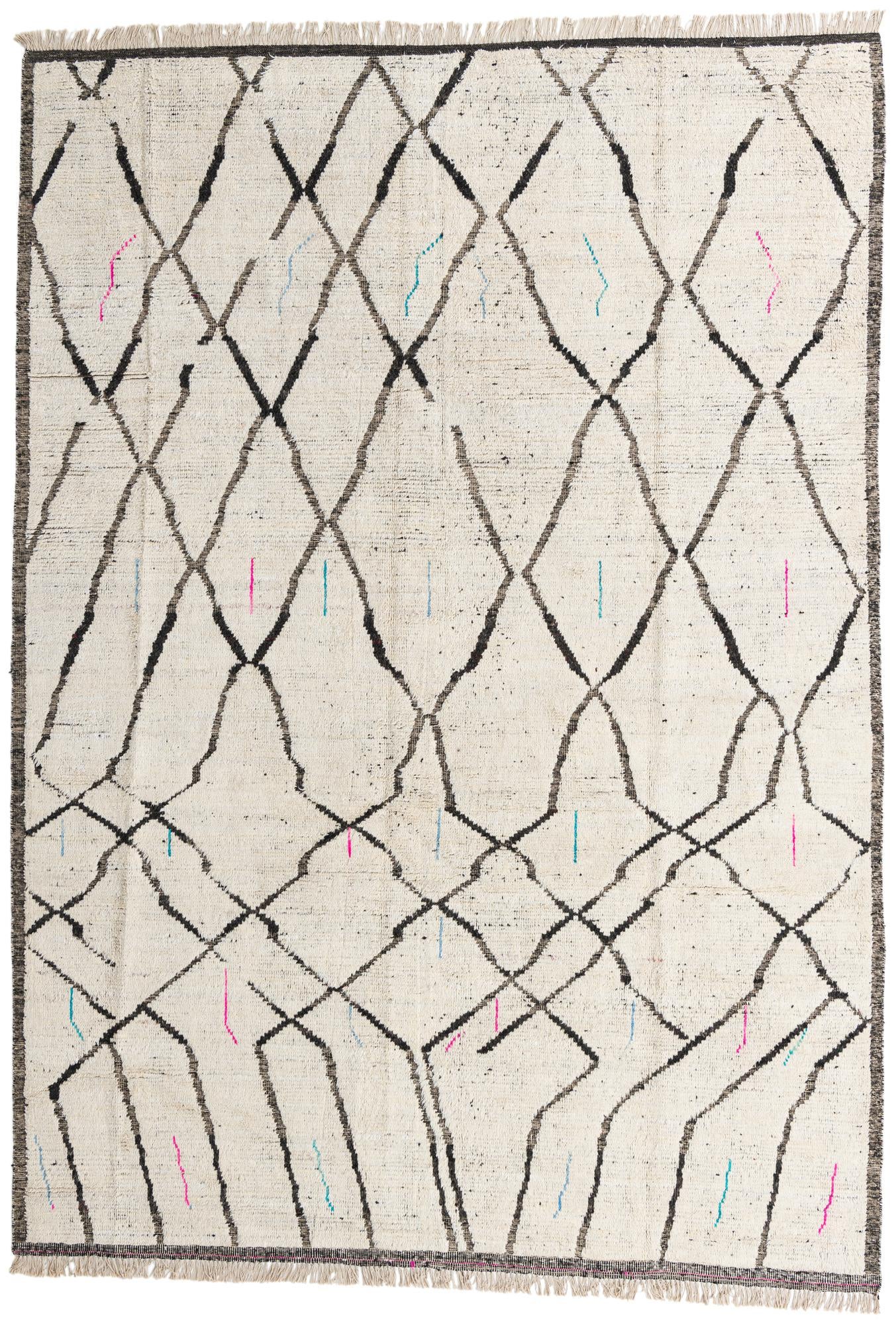 9' 1 x 12' 9 Hand Knotted Moroccan Wool Rug