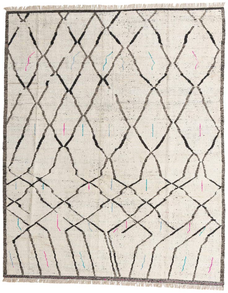 Detail image of 9' 1 x 12' 9 Hand Knotted Moroccan Wool Rug
