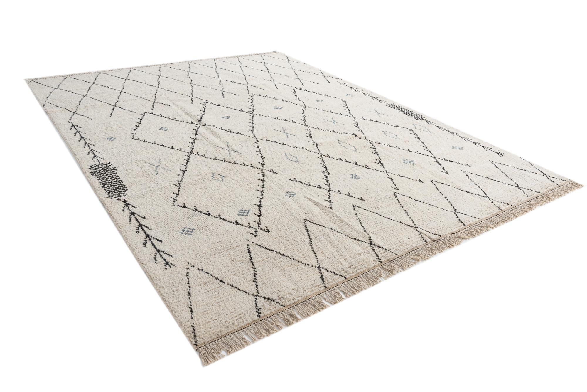8' x 10' 8 Hand Knotted Moroccan Wool Rug