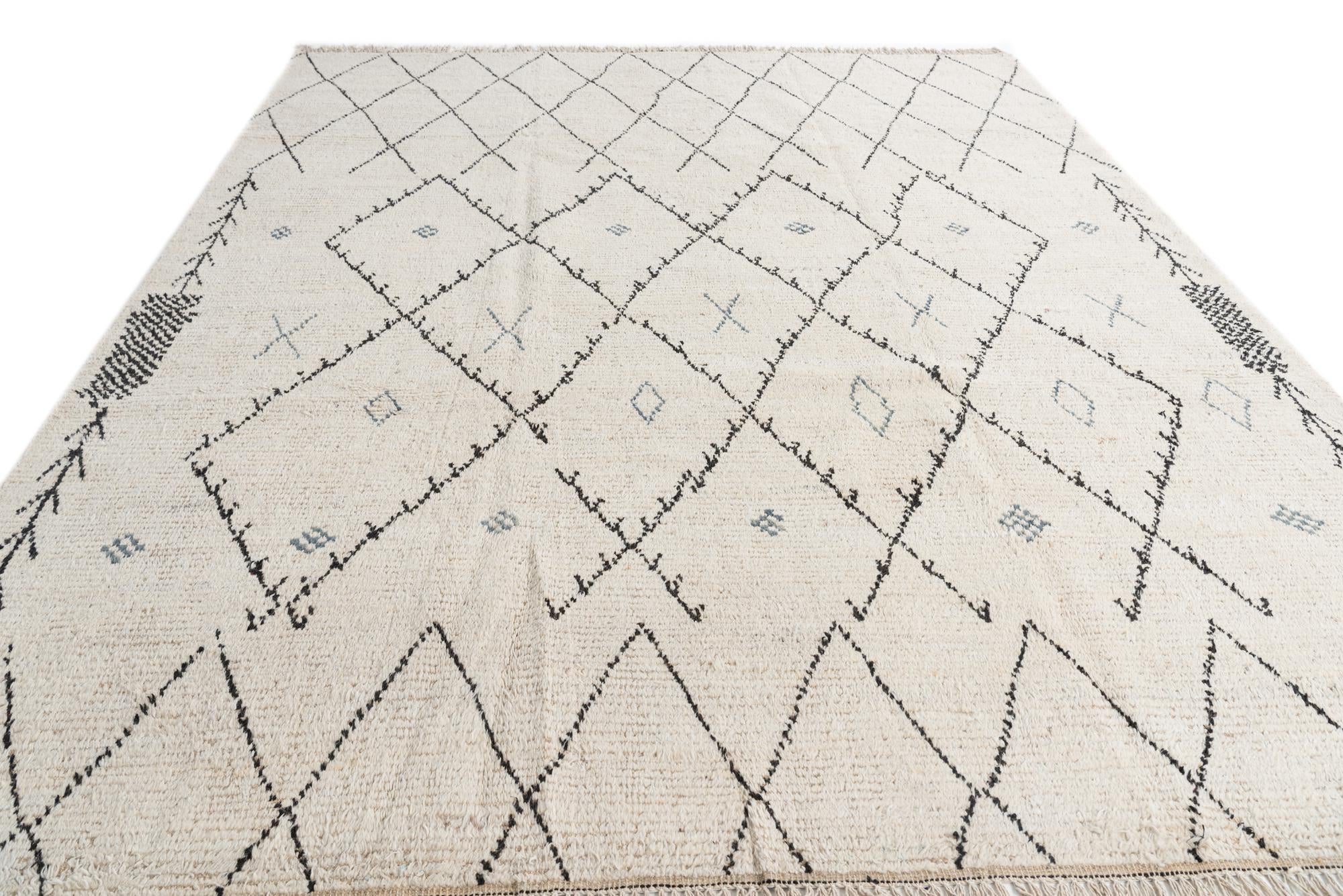 8' x 10' 8 Hand Knotted Moroccan Wool Rug