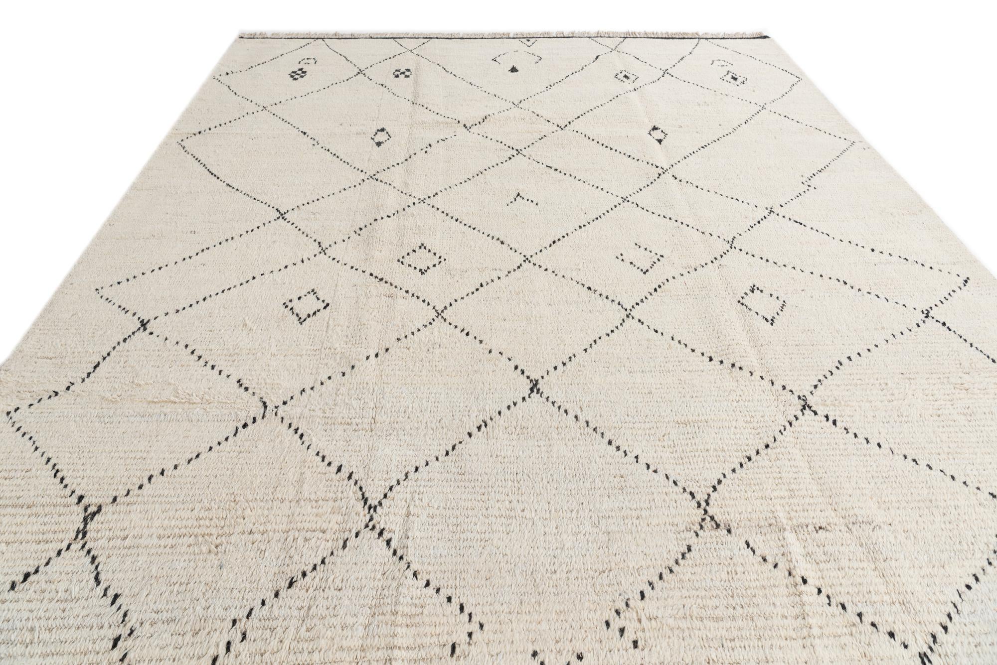 8' 1 x 10' 6 Hand Knotted Moroccan Wool Rug
