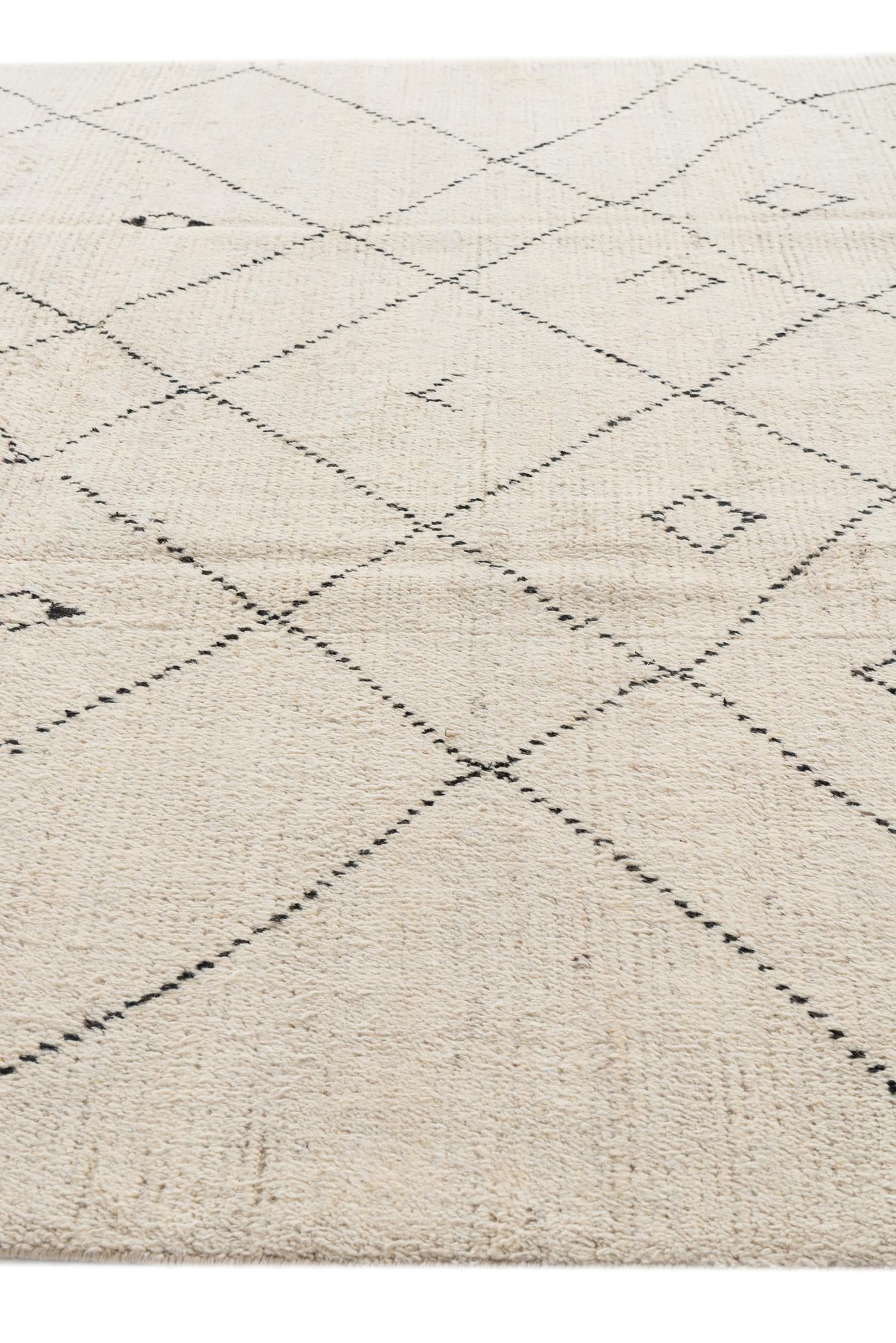 8' 1 x 10' 6 Hand Knotted Moroccan Wool Rug