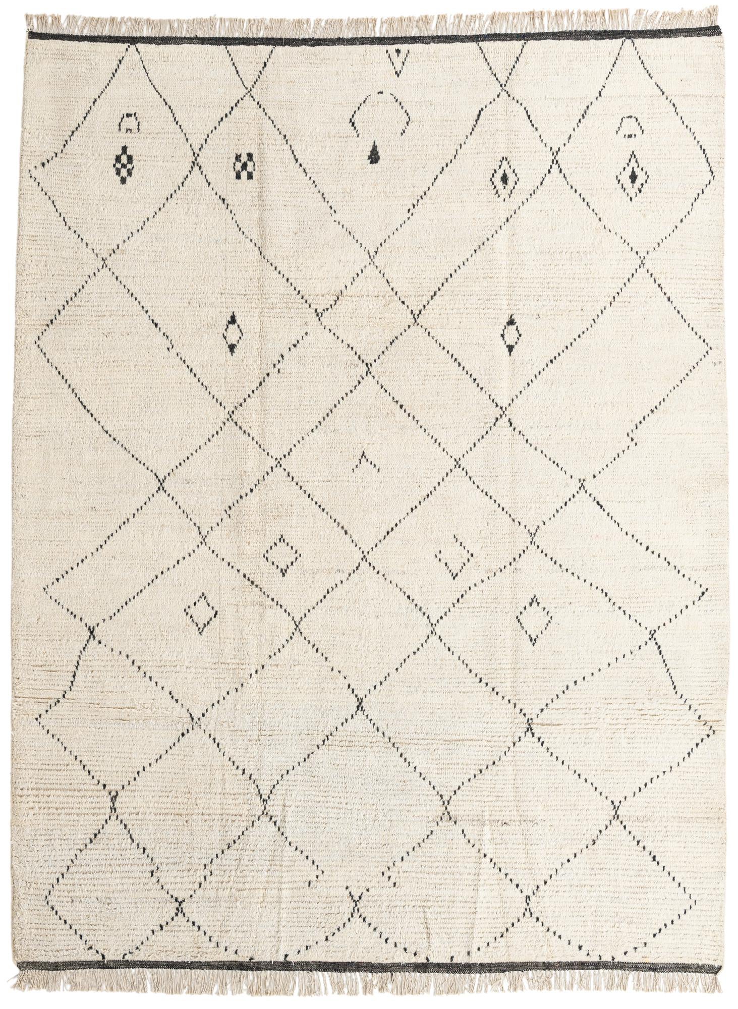 8' 1 x 10' 6 Hand Knotted Moroccan Wool Rug