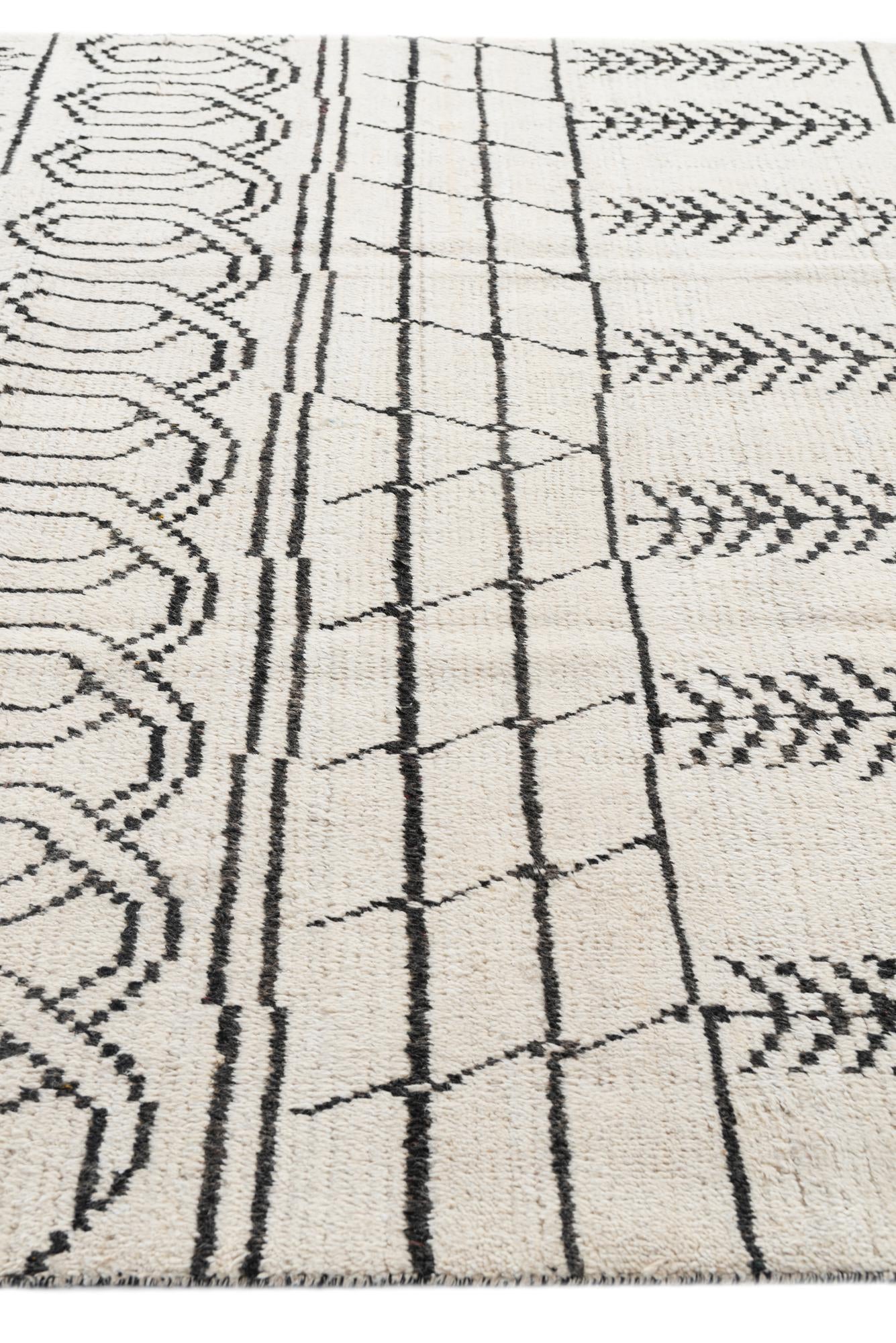 8' x 10' 6 Hand Knotted Moroccan Wool Rug