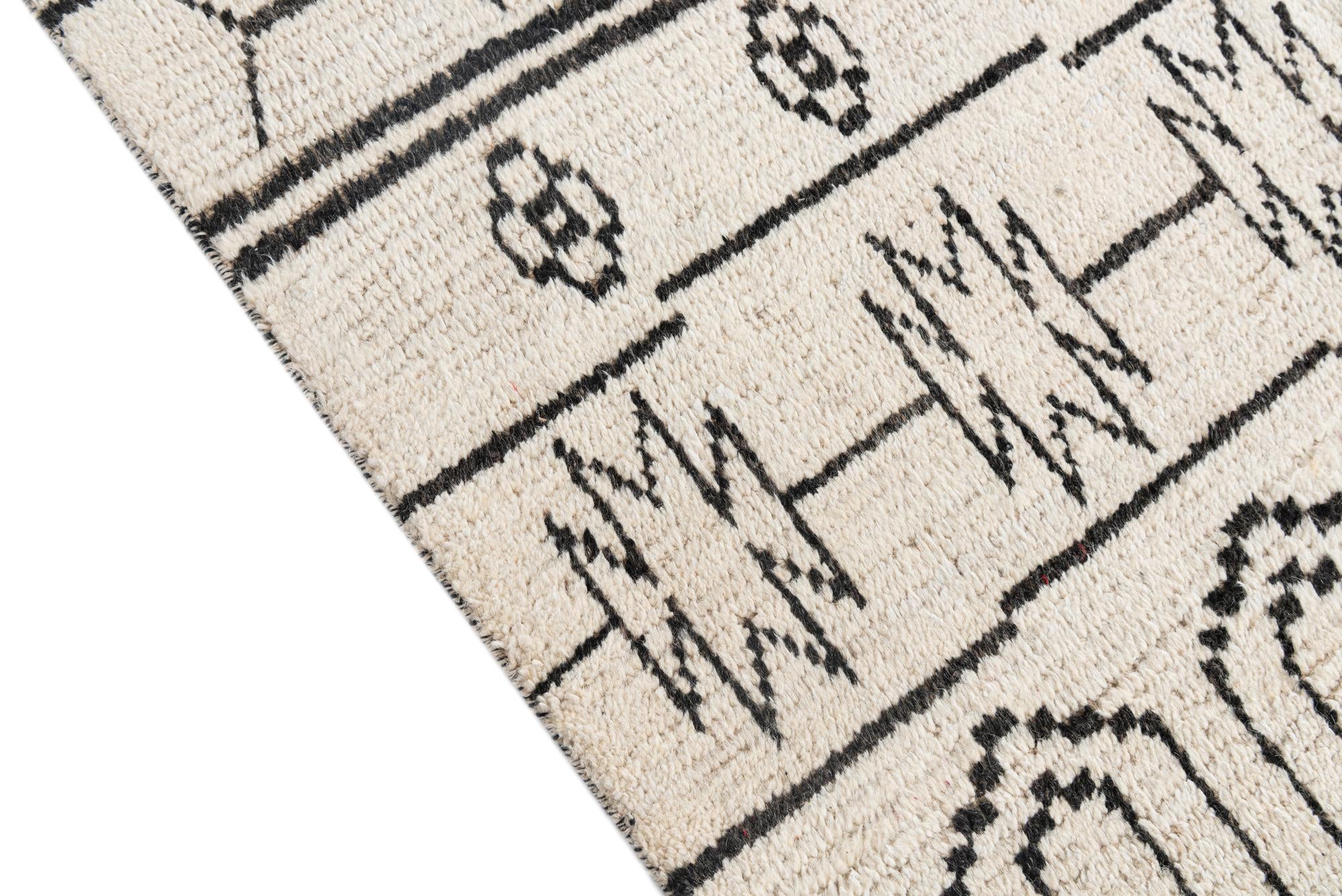 8' x 10' 6 Hand Knotted Moroccan Wool Rug