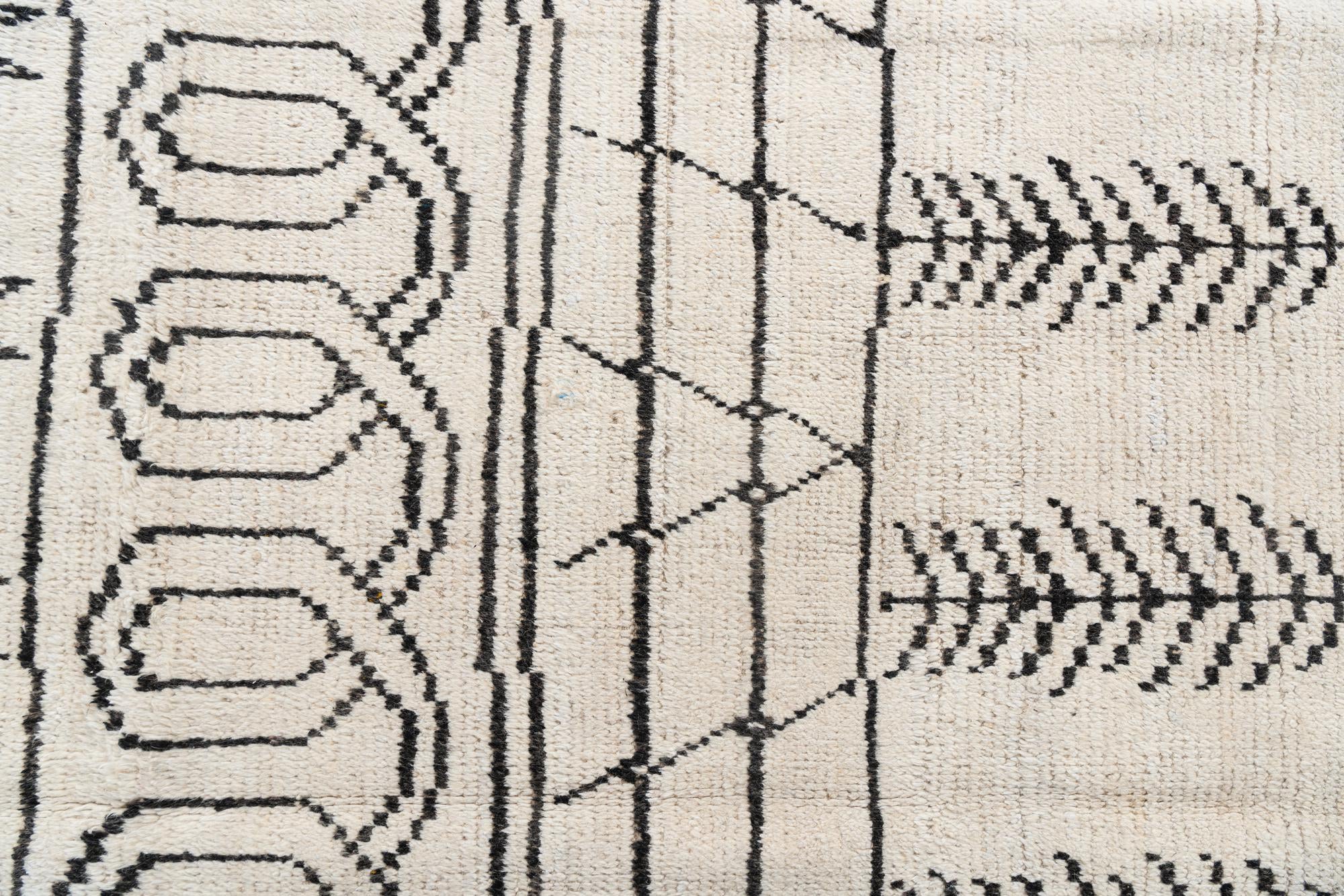 8' x 10' 6 Hand Knotted Moroccan Wool Rug