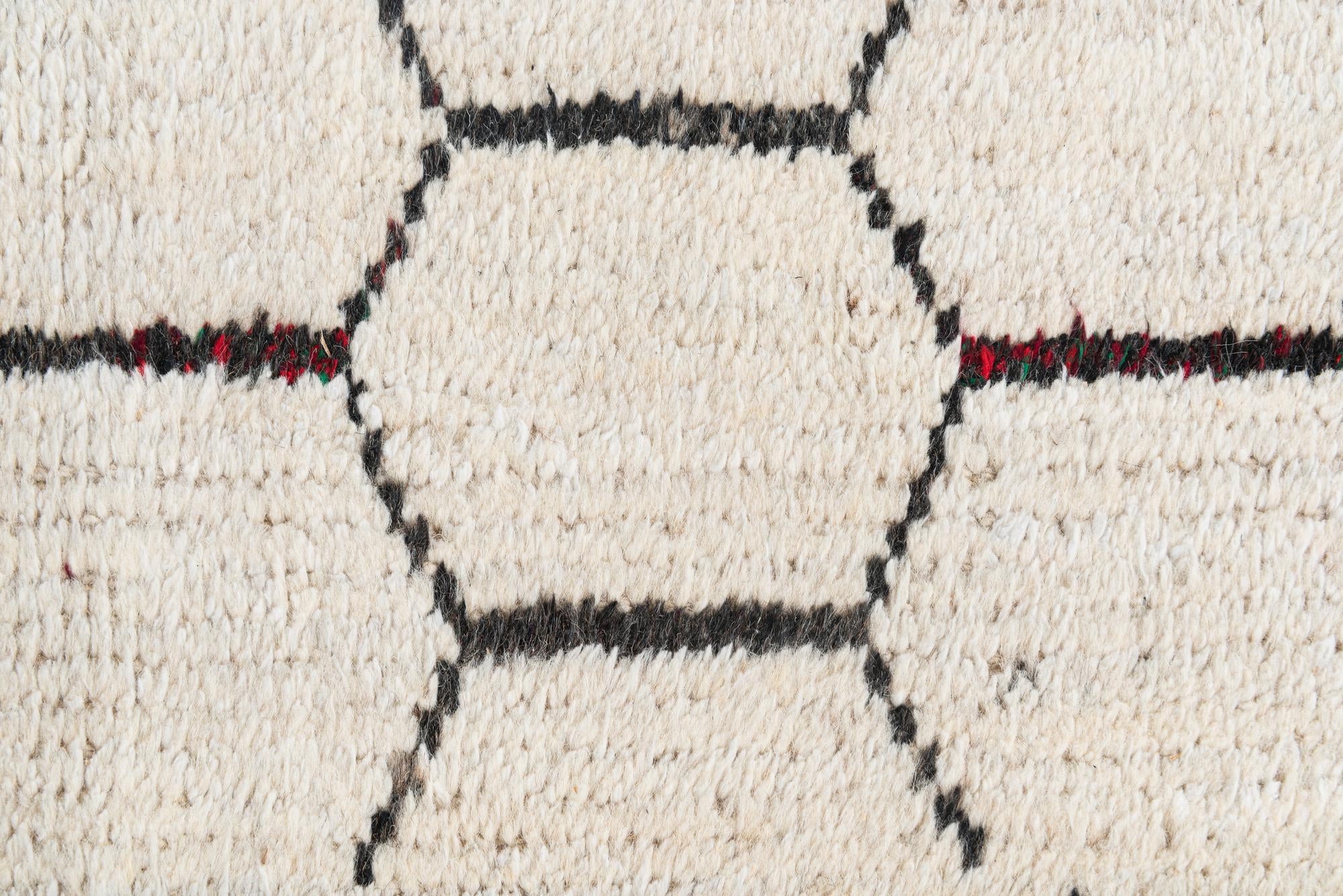 8' x 10' 6 Hand Knotted Moroccan Wool Rug