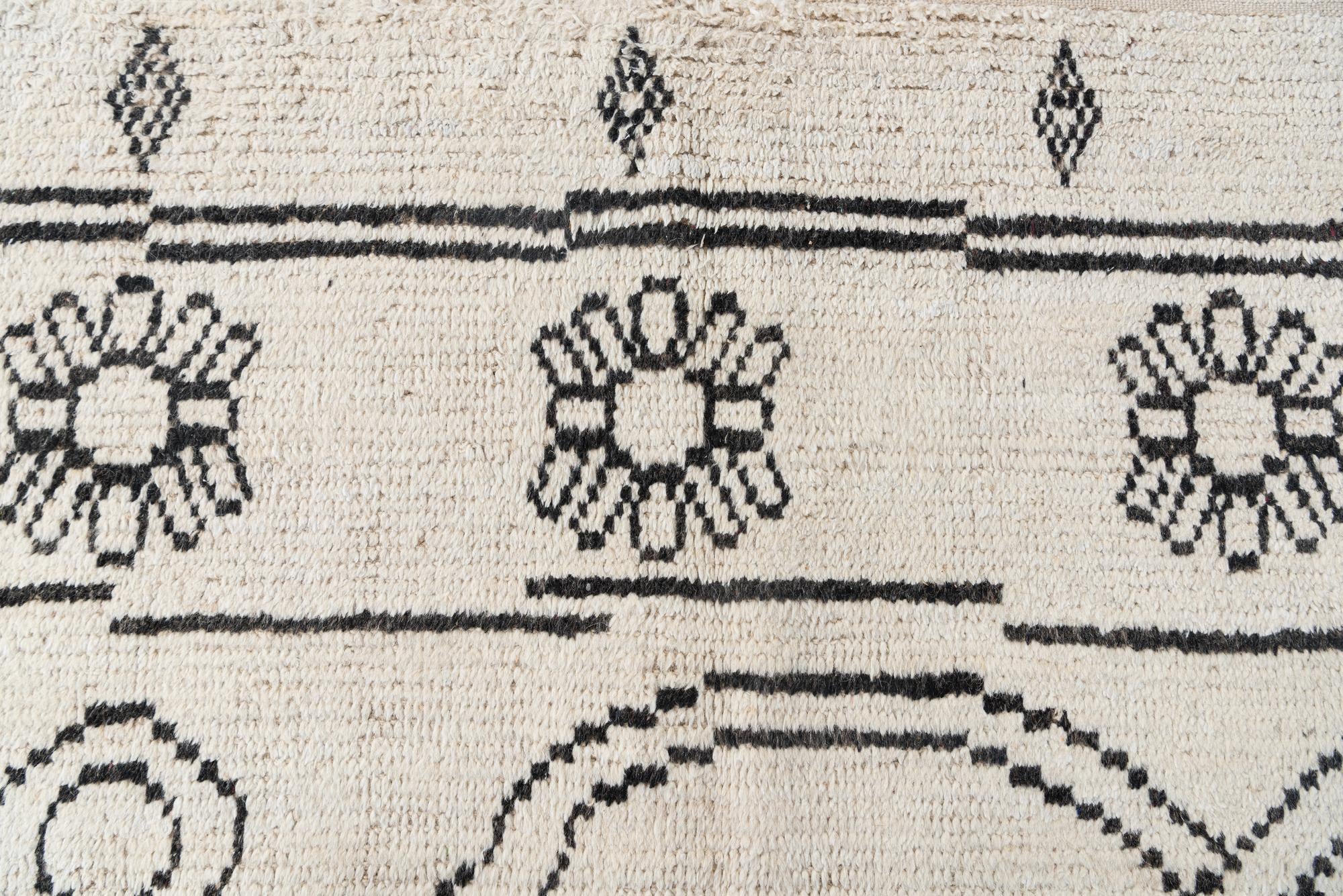 8' x 10' 6 Hand Knotted Moroccan Wool Rug