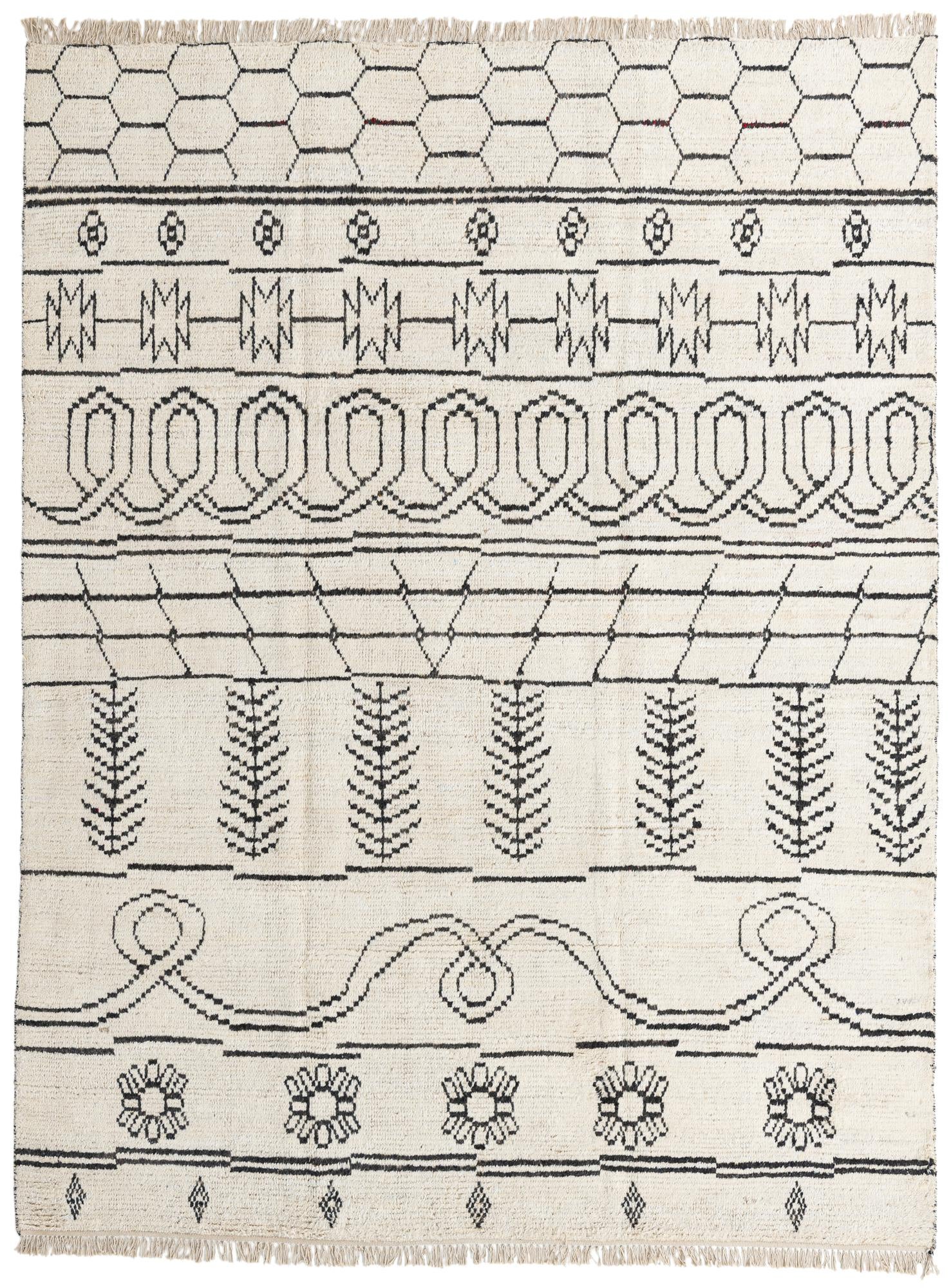 8' x 10' 6 Hand Knotted Moroccan Wool Rug