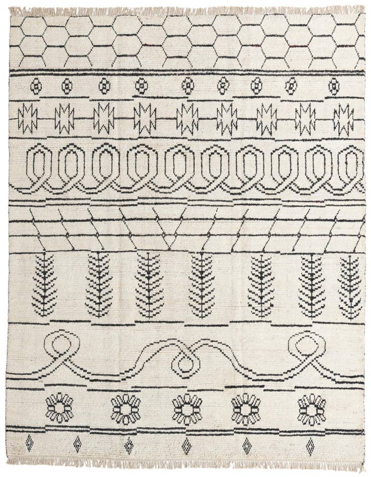 Detail image of 8' x 10' 6 Hand Knotted Moroccan Wool Rug