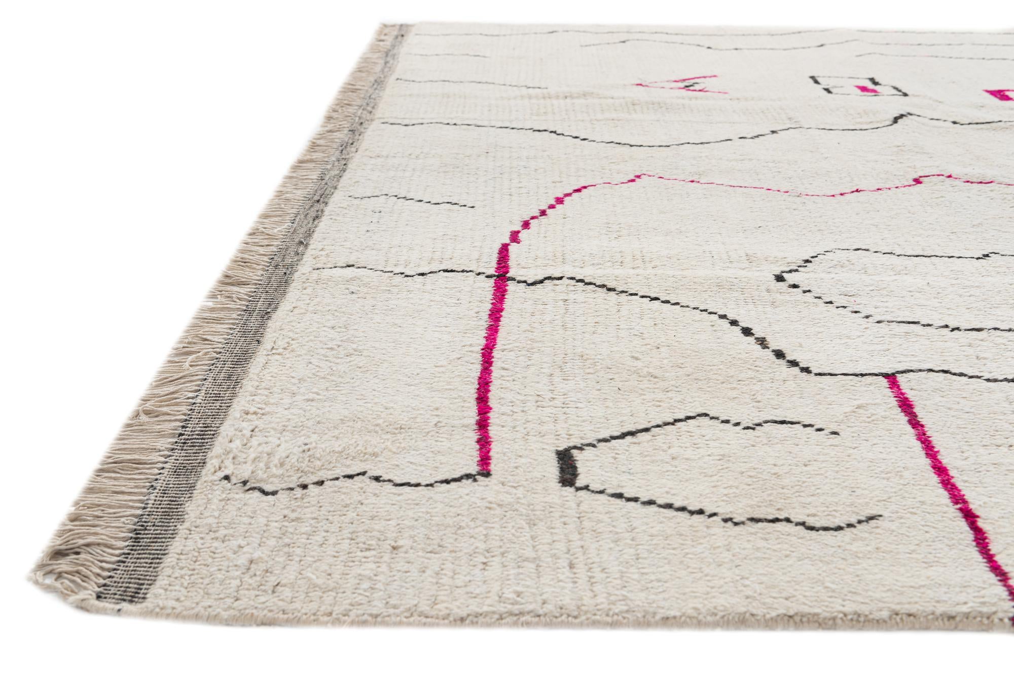8' 2 x 10' 9 Hand Knotted Moroccan Wool Rug