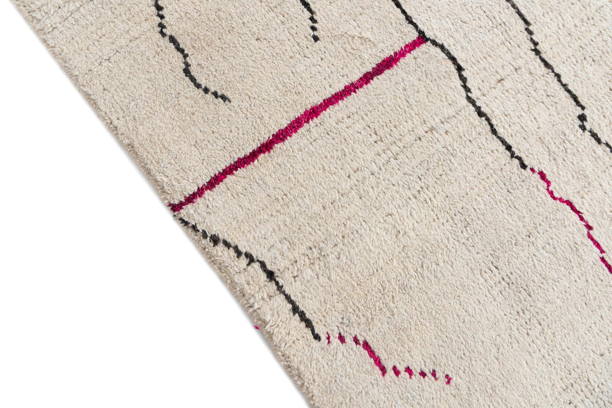 8' 2 x 10' 9 Hand Knotted Moroccan Wool Rug