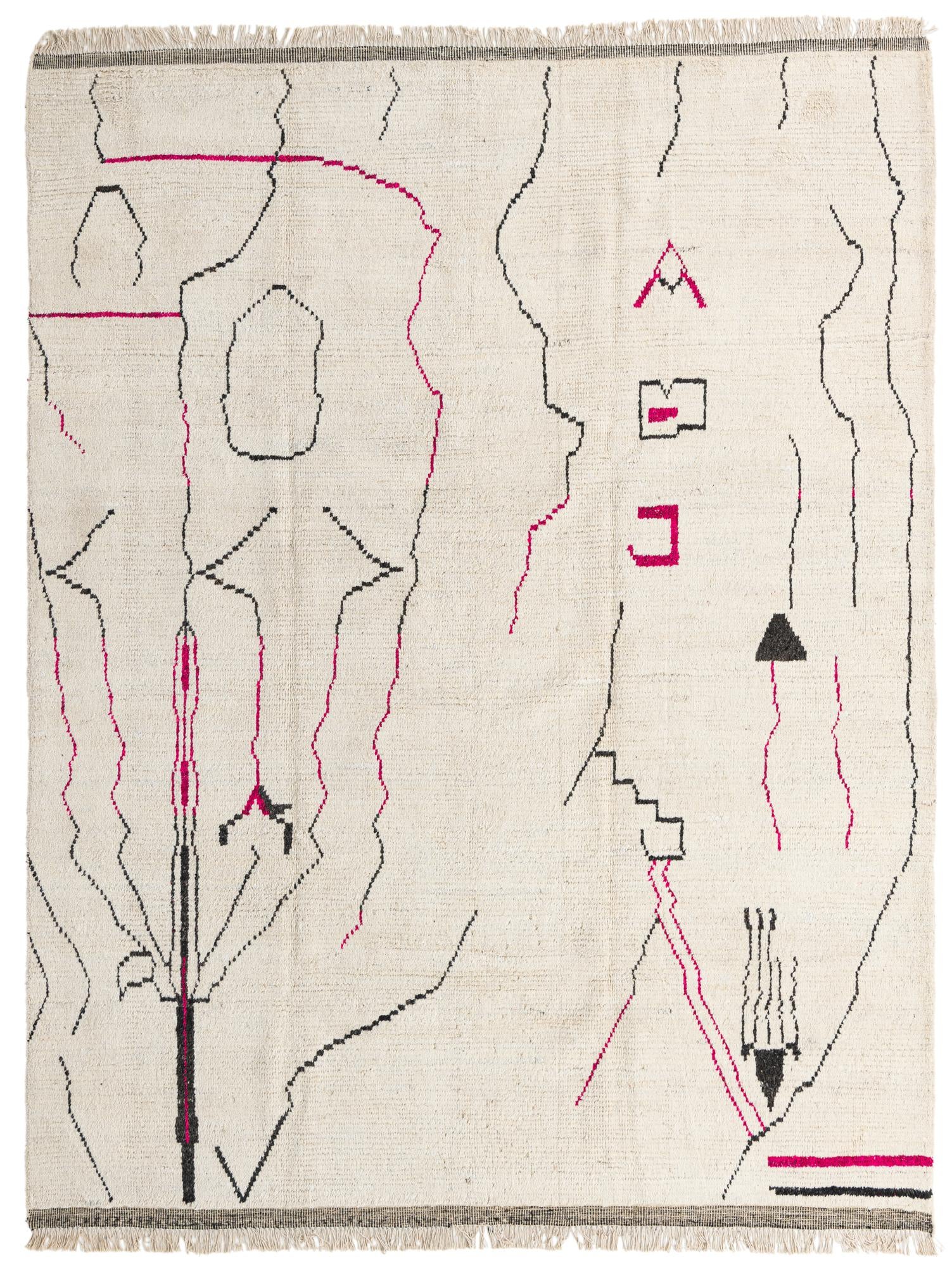 8' 2 x 10' 9 Hand Knotted Moroccan Wool Rug