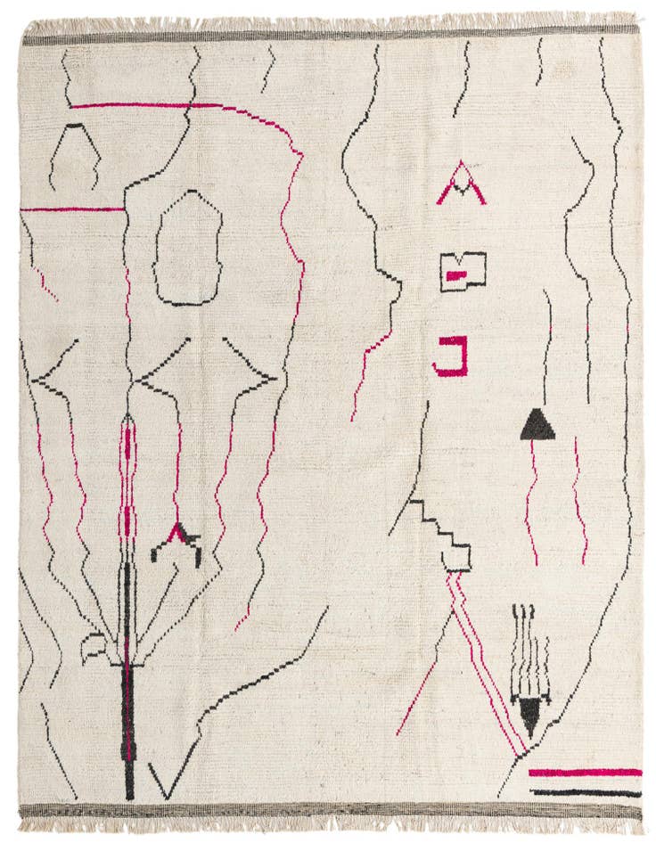 Detail image of 8' 2 x 10' 9 Hand Knotted Moroccan Wool Rug
