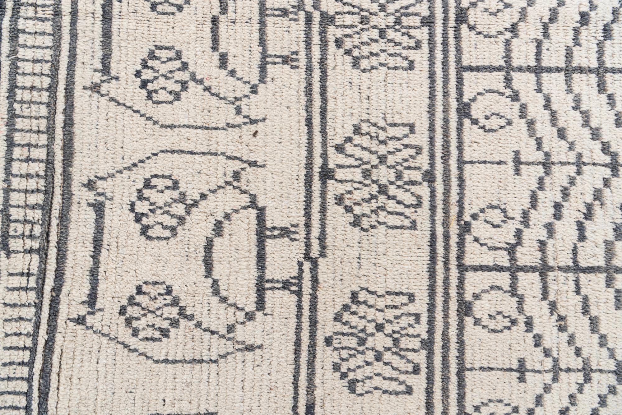 8' x 10' 5 Hand Knotted Moroccan Wool Rug