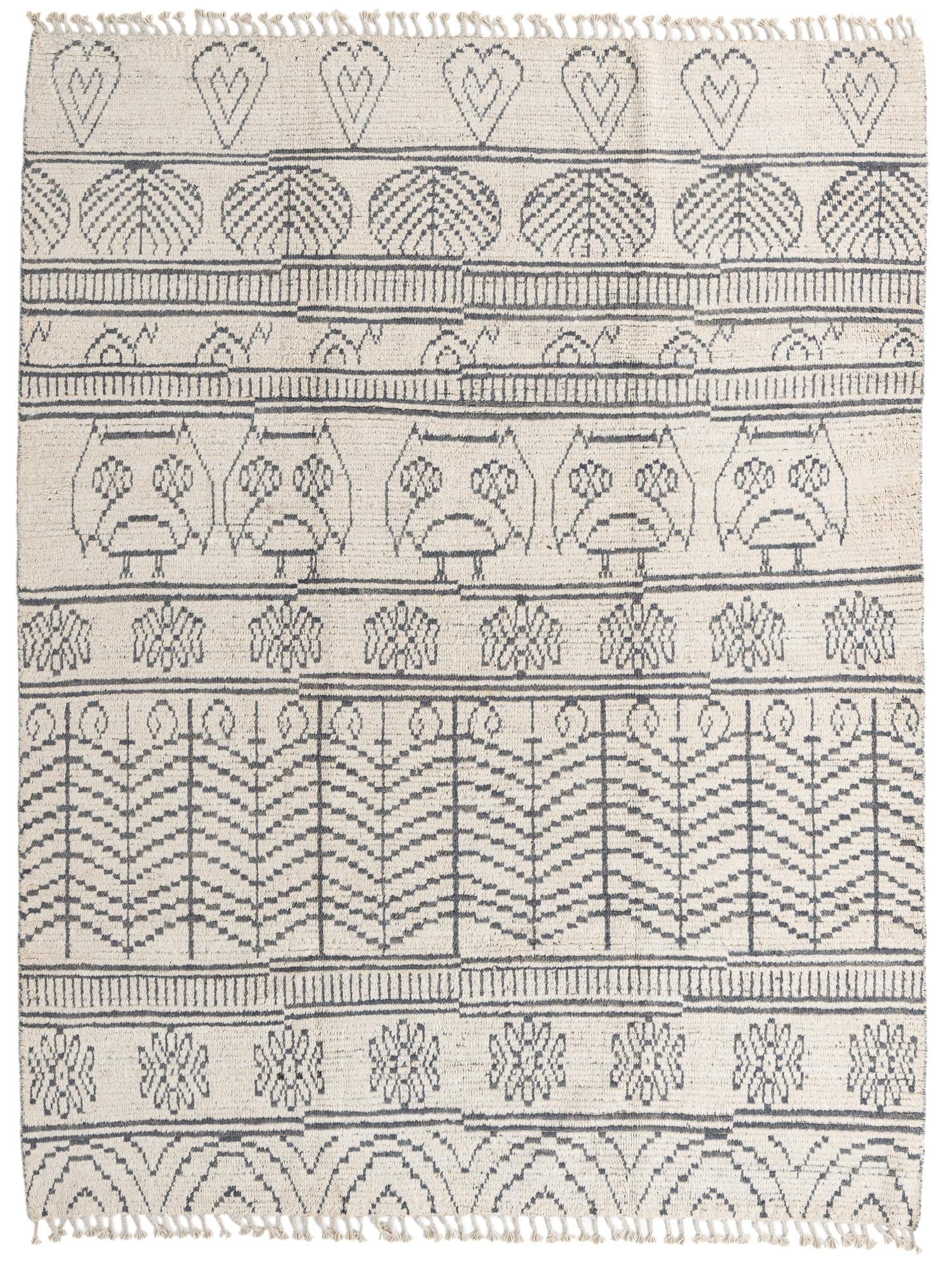 8' x 10' 5 Hand Knotted Moroccan Wool Rug