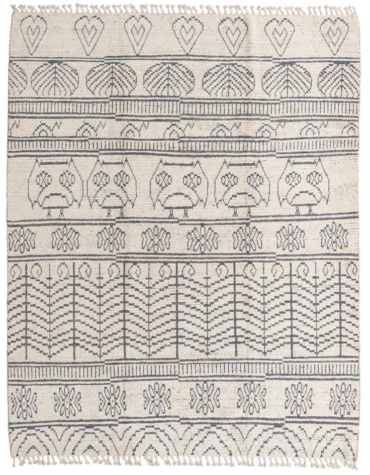Detail image of 8' x 10' 5 Hand Knotted Moroccan Wool Rug
