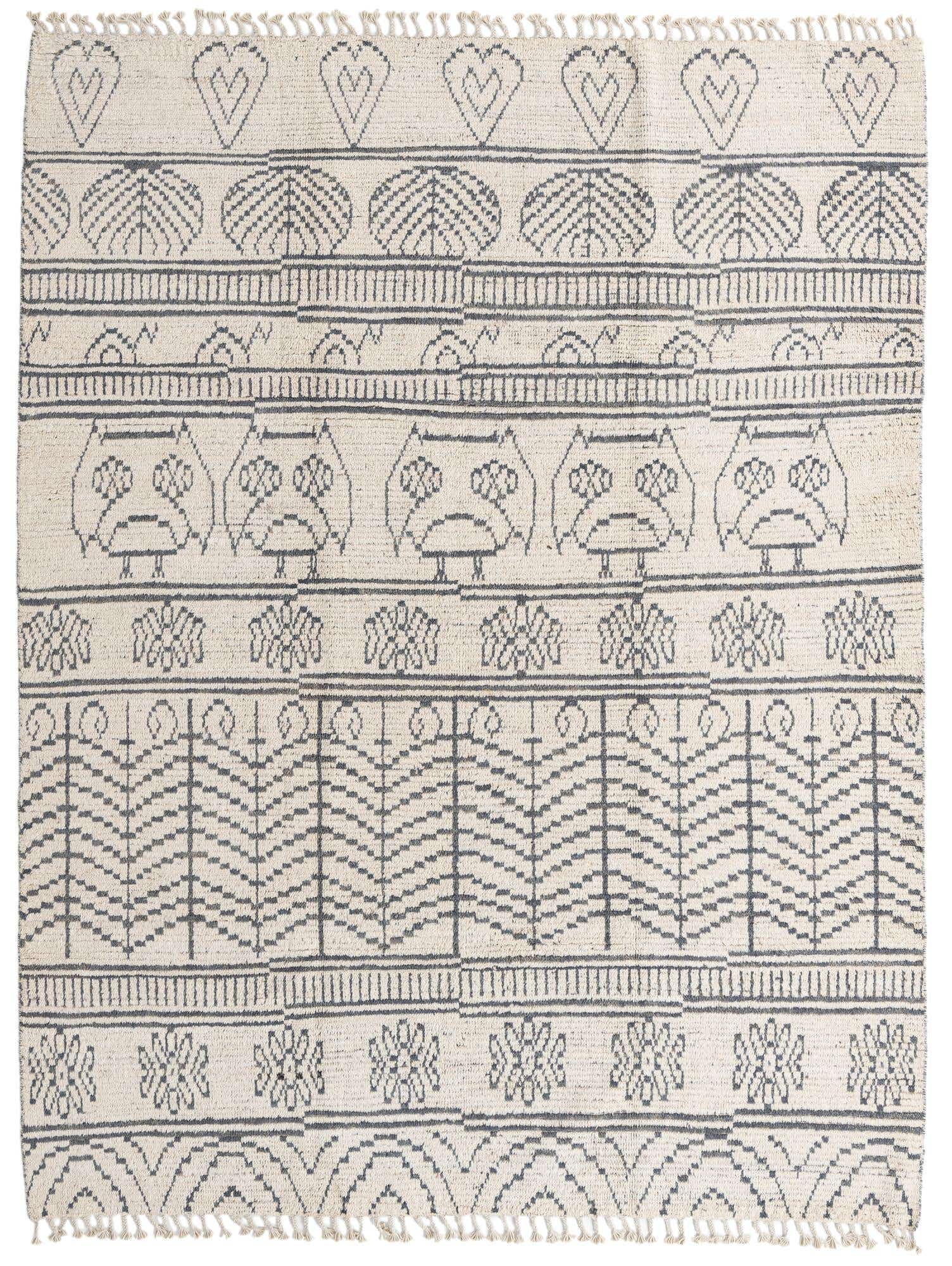 8' x 10' 5 Hand Knotted Moroccan Wool Rug