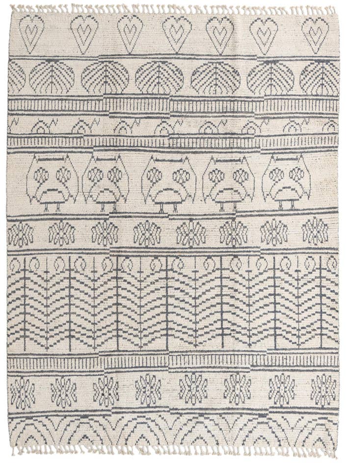 Detail image of 8' x 10' 5 Hand Knotted Moroccan Wool Rug