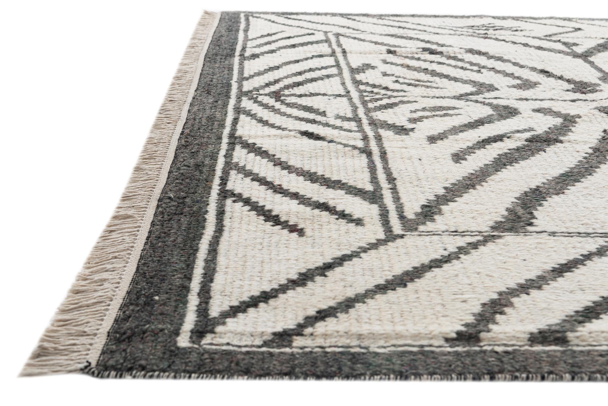 8' 3 x 10' 6 Hand Knotted Moroccan Wool Rug
