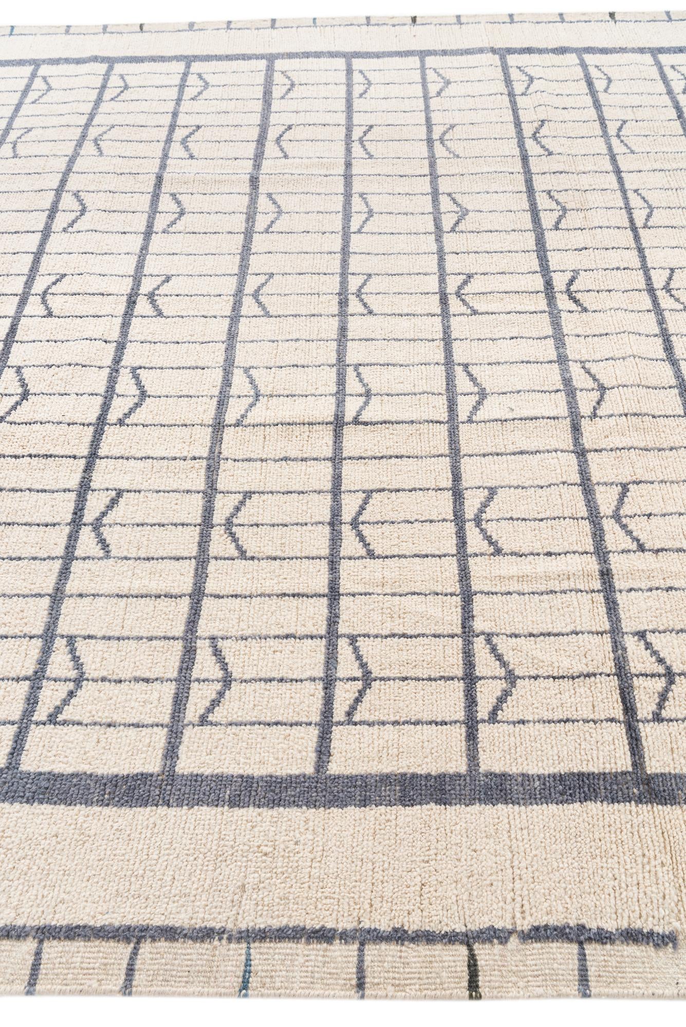 8' 8 x 10' 8 Hand Knotted Moroccan Wool Rug