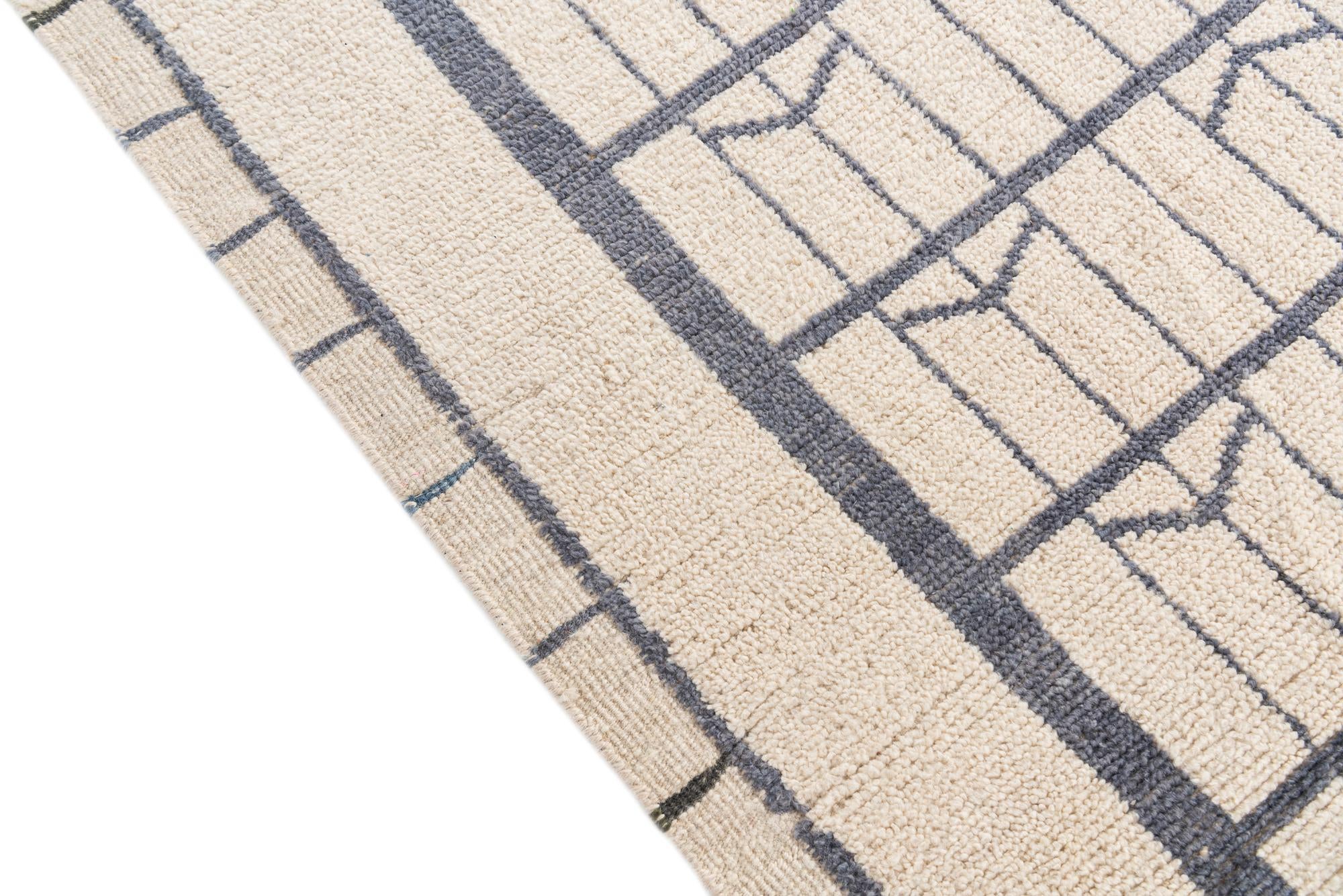 8' 8 x 10' 8 Hand Knotted Moroccan Wool Rug