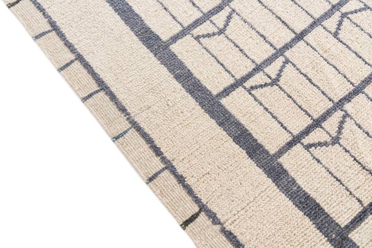 Detail image of 8' 8 x 10' 8 Hand Knotted Moroccan Wool Rug