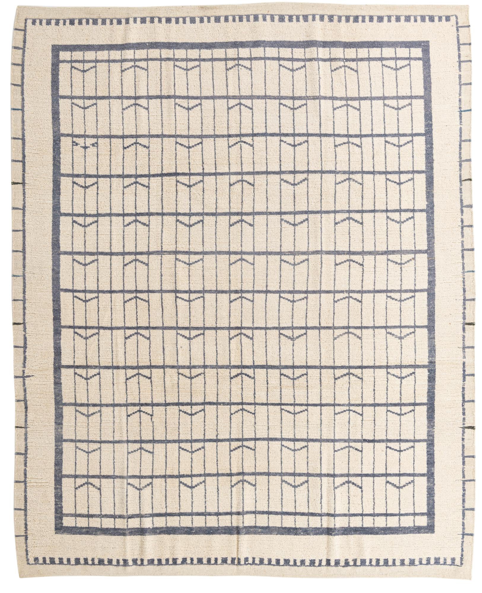 8' 8 x 10' 8 Hand Knotted Moroccan Wool Rug