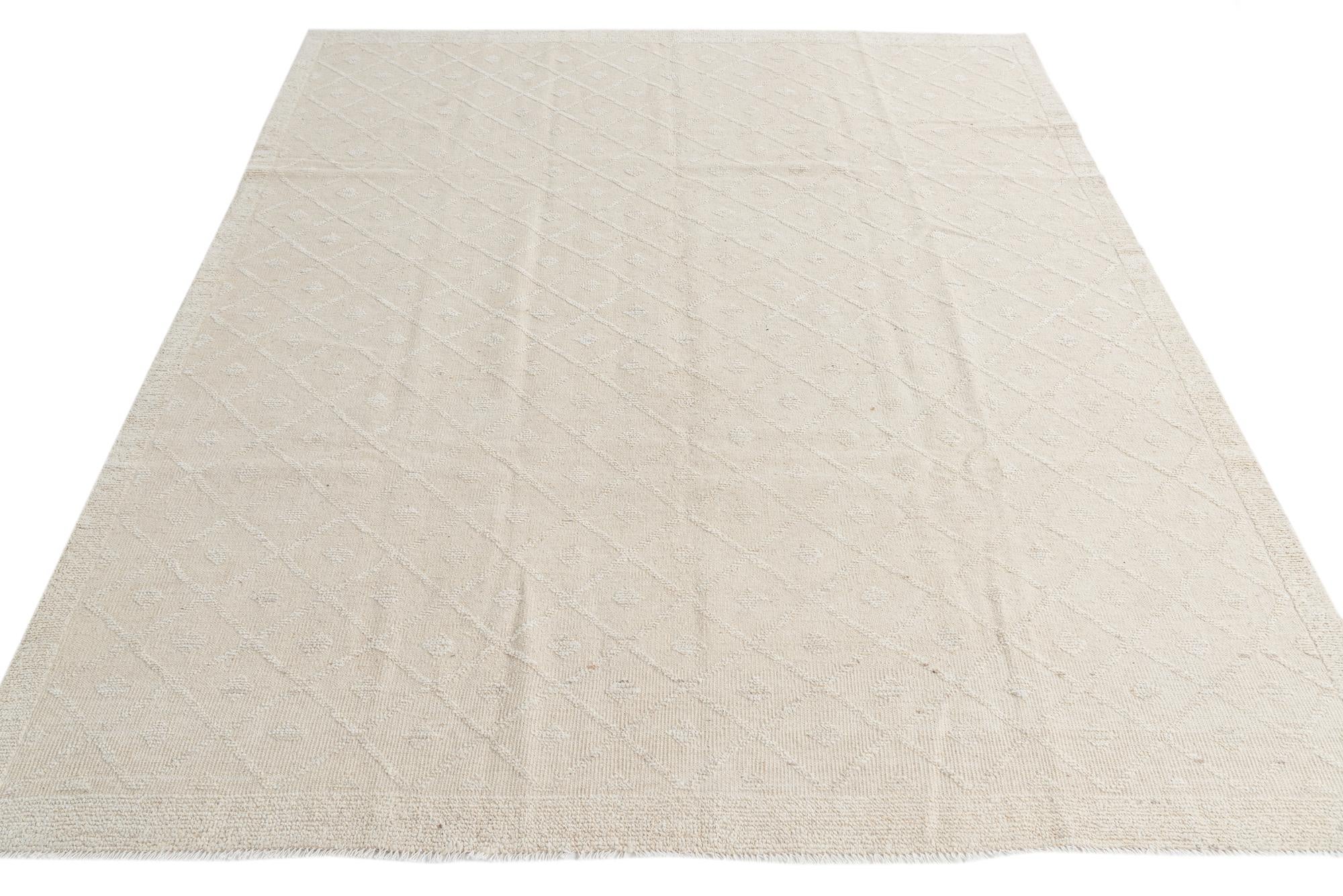 8' 1 x 10' 5 Hand Knotted Moroccan Wool Rug