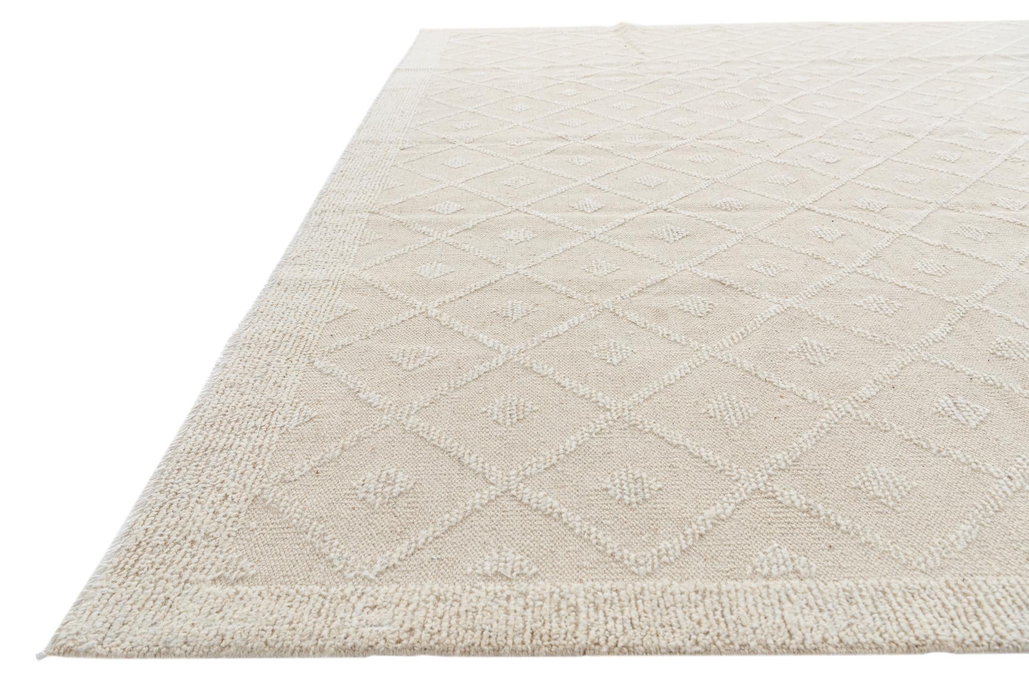 8' 1 x 10' 5 Hand Knotted Moroccan Wool Rug