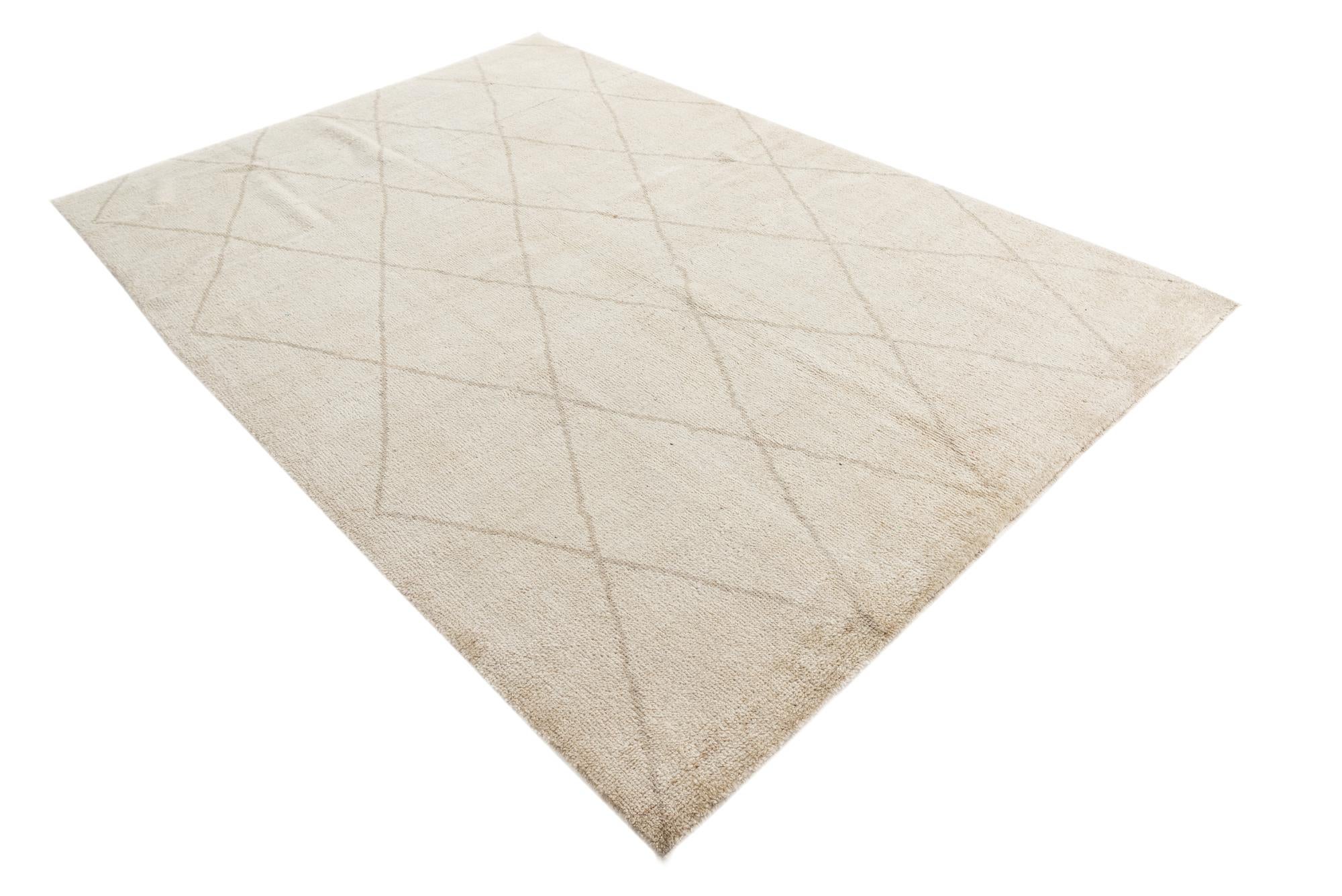 5' 8 x 8' 3 Hand Knotted Moroccan Wool Rug
