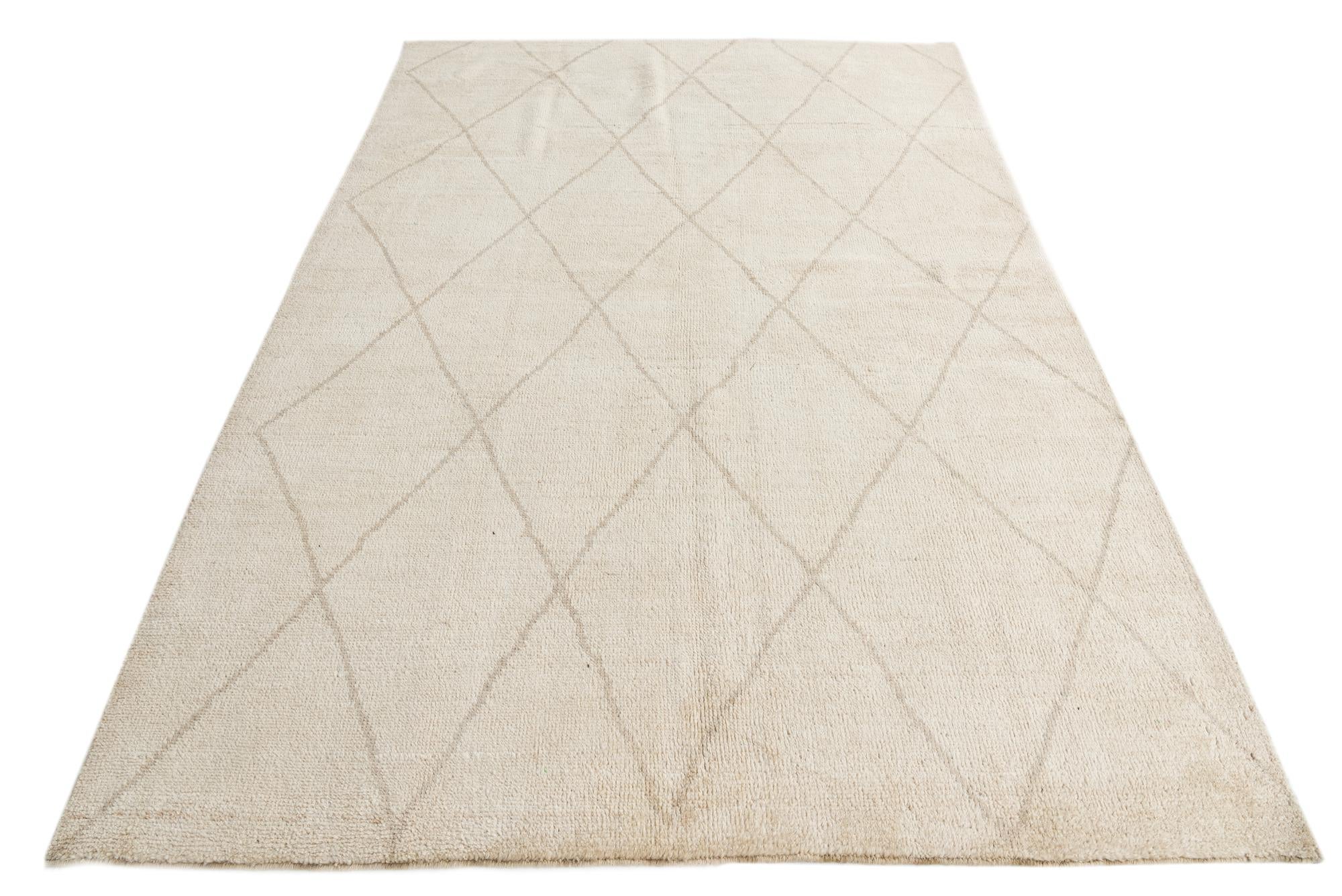 5' 8 x 8' 3 Hand Knotted Moroccan Wool Rug