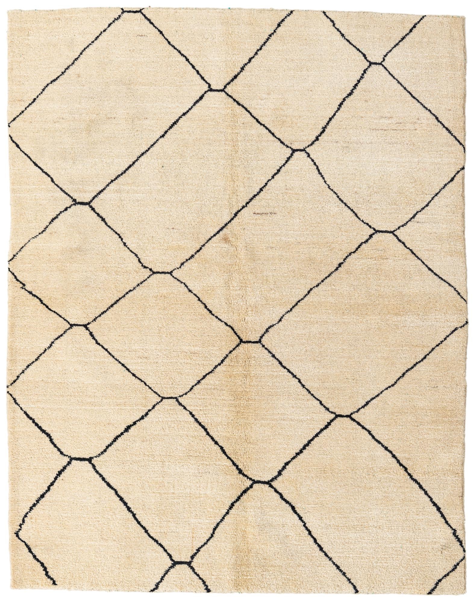 5' 9 x 7' 4 Hand Knotted Moroccan Wool Rug
