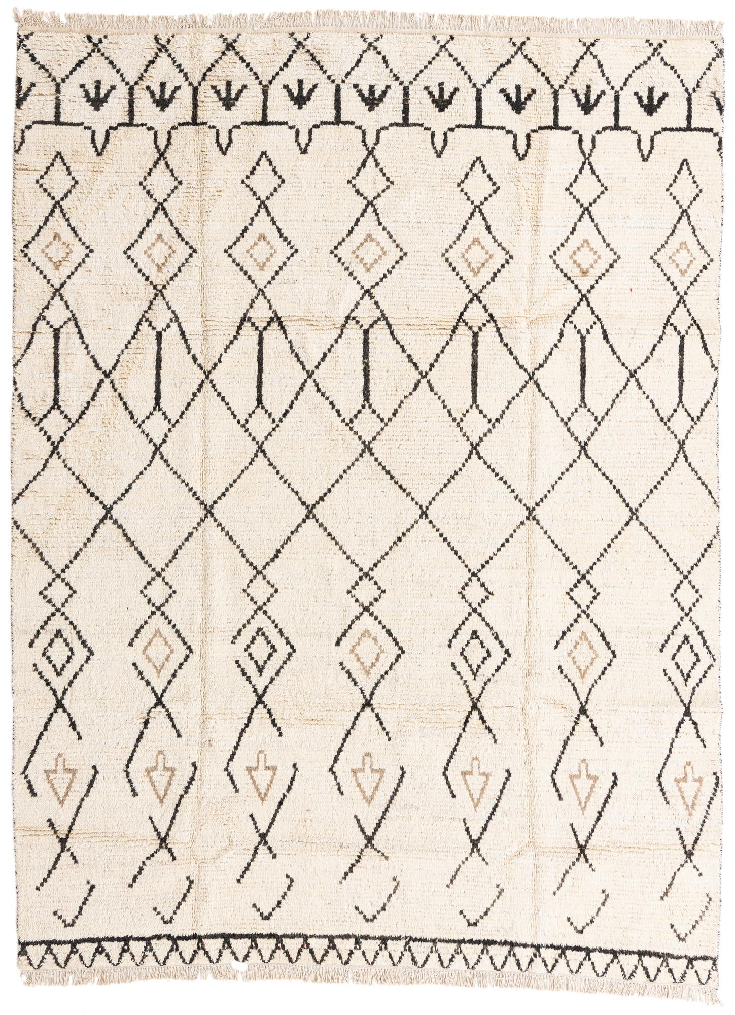 8' x 10' 8 Hand Knotted Moroccan Wool Rug
